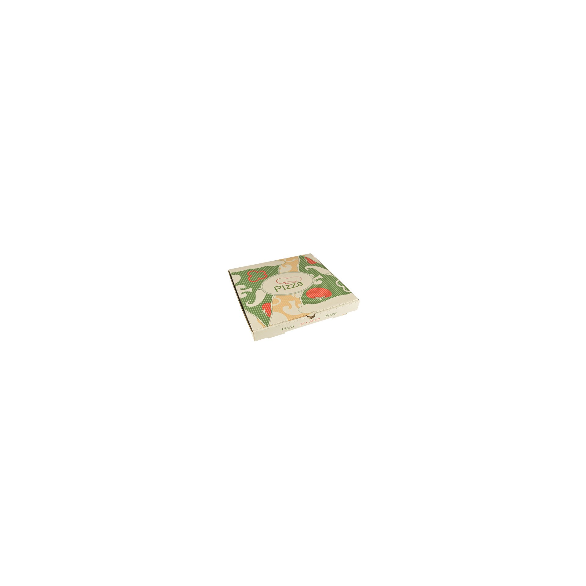 Pizzakartons, Cellulose "pure" eckig 26 cm x 26 cm x 3 cm Pizzakartons, Cellulose "pure" eckig 26 cm x 26 cm x 3 cm
