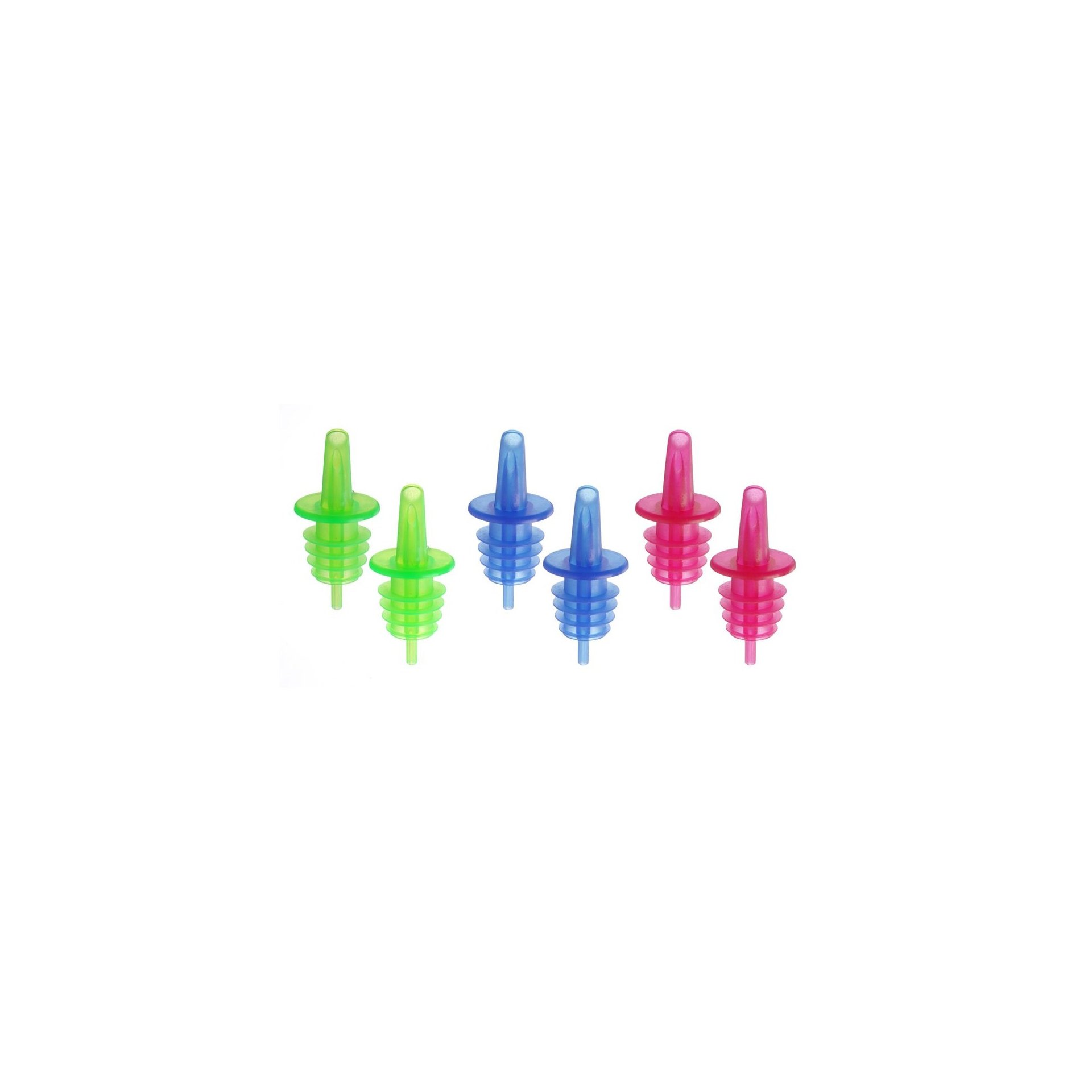 Freeflow-Ausgießer, BarUp, 2x blau, 2x rot, 2x grün, Rot, 6 Stk
