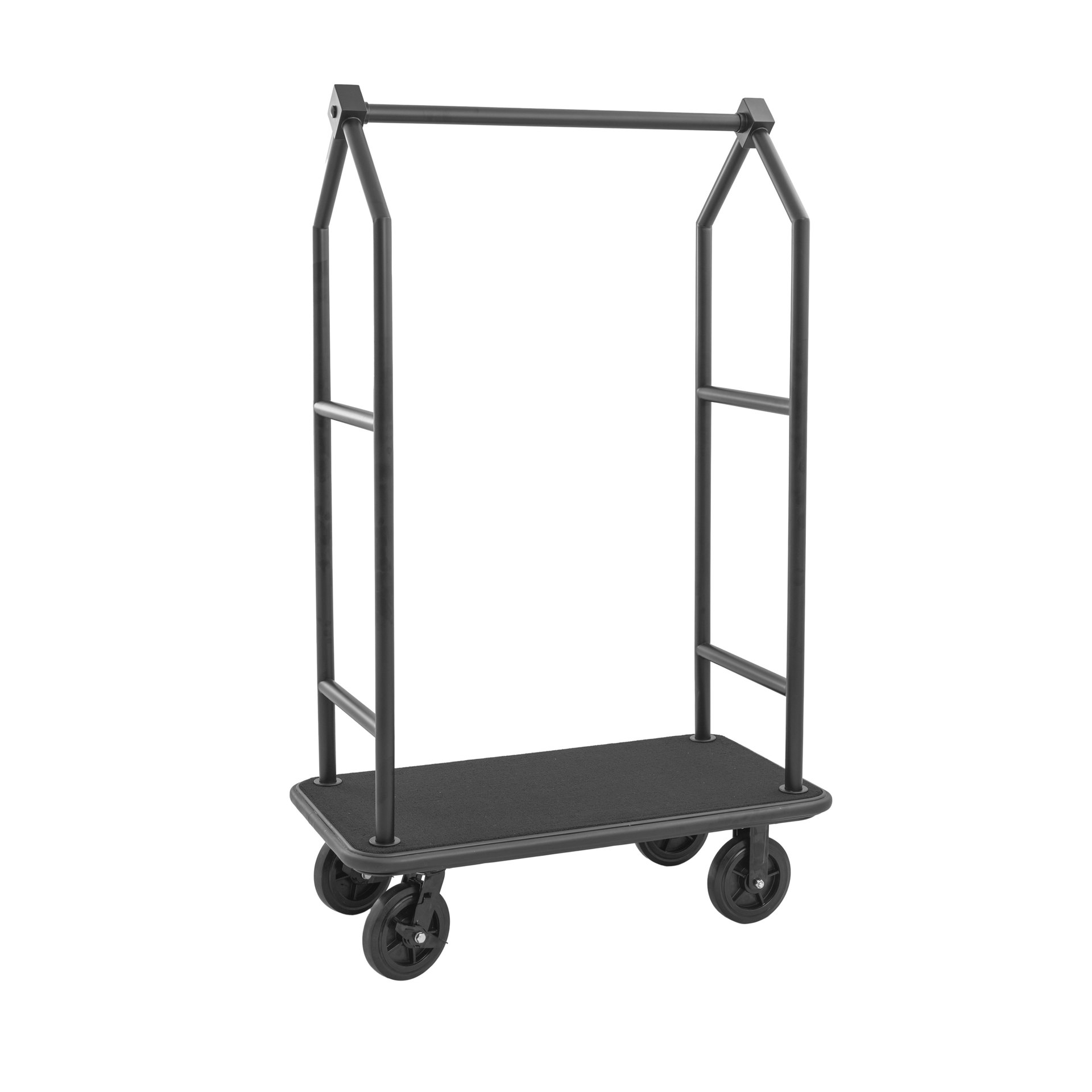 Gepäckwagen VOYAGER, 112 x 65 x 190 cm, schwarz, schwarzer Teppich