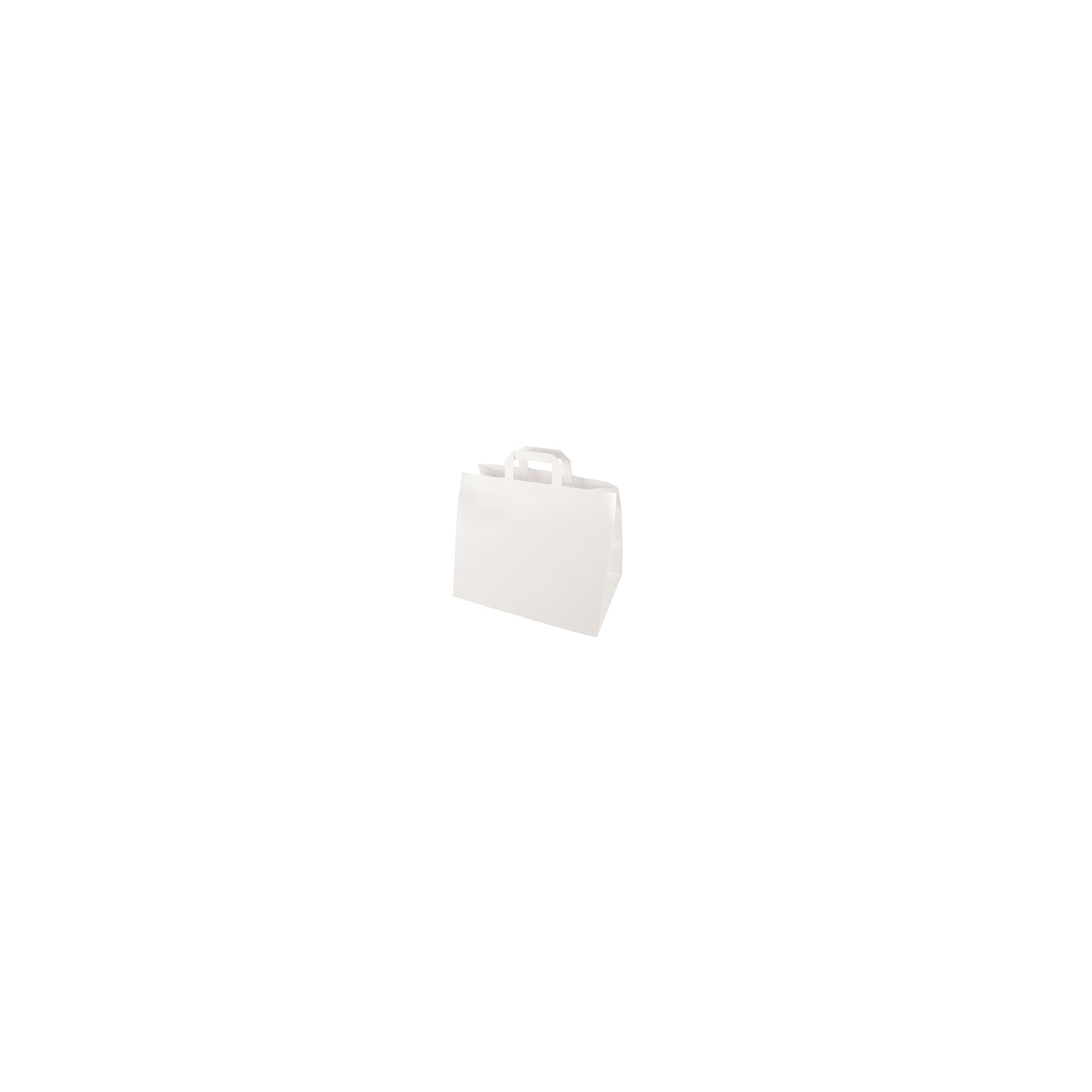 Tragetaschen, Papier 27 cm x 32 cm x 21,5 cm weiss mit Tragegriff