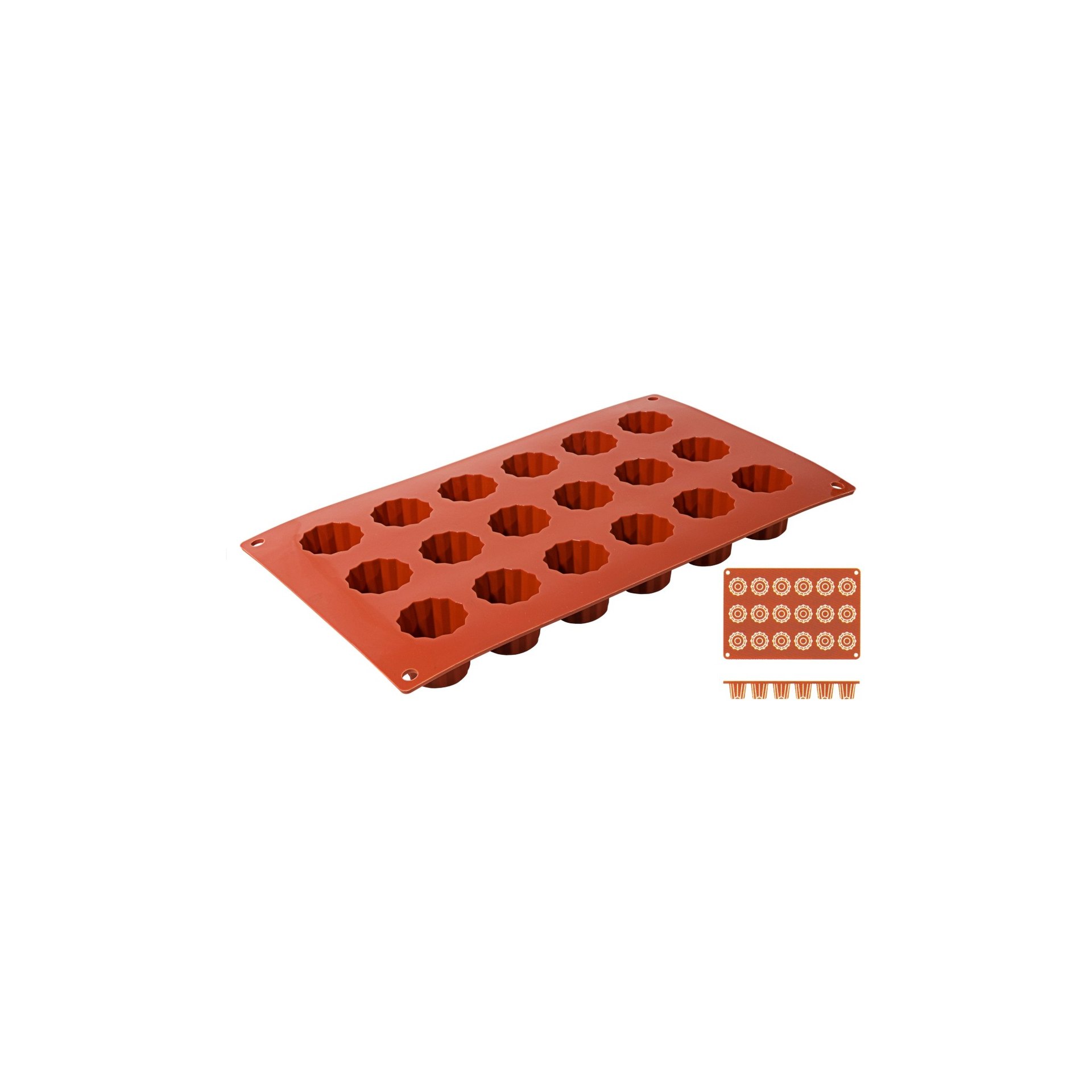 Silikon-Backmatte, BORDELAIS mit 18 Formen