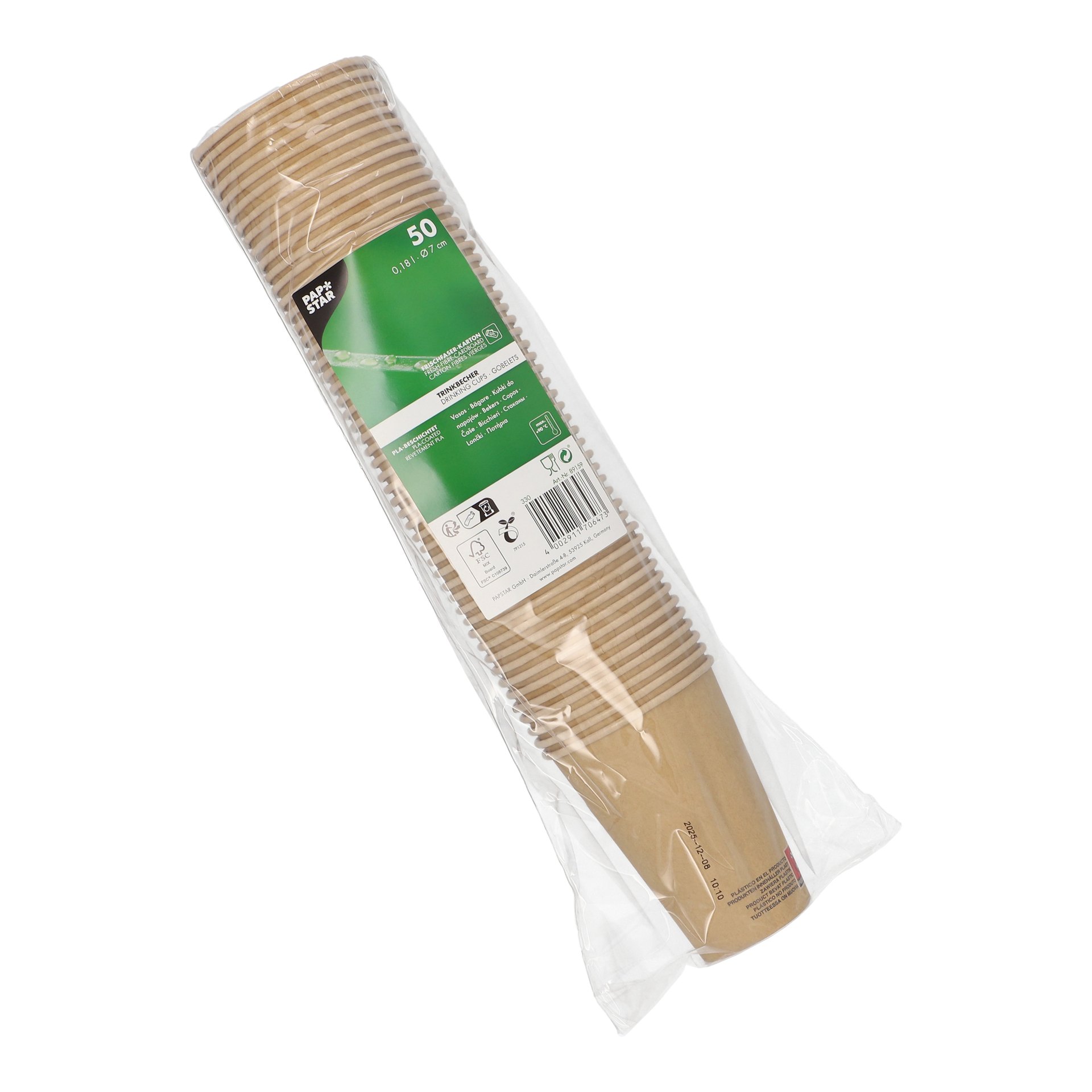Automatenbecher, Pappe 0,18 l Ø 7 cm · 9,2 cm braun Automatenbecher, Pappe 0,18 l Ø 7 cm · 9,2 cm braun