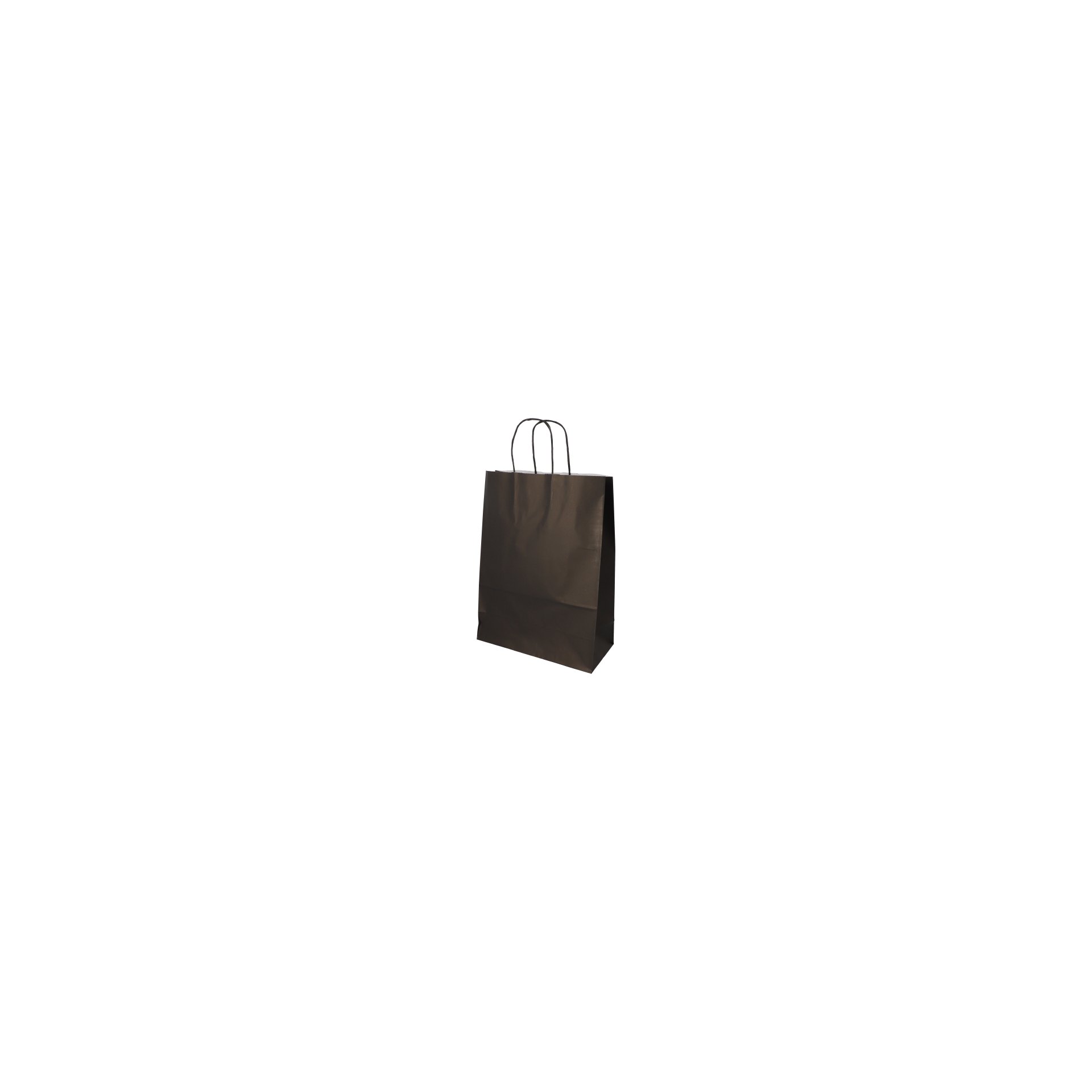 Tragetaschen, Papier 35 cm x 26 cm x 12 cm schwarz mit gedrehtem Tragegriff Tragetaschen, Papier 35 cm x 26 cm x 12 cm schwarz mit gedrehtem Tragegriff
