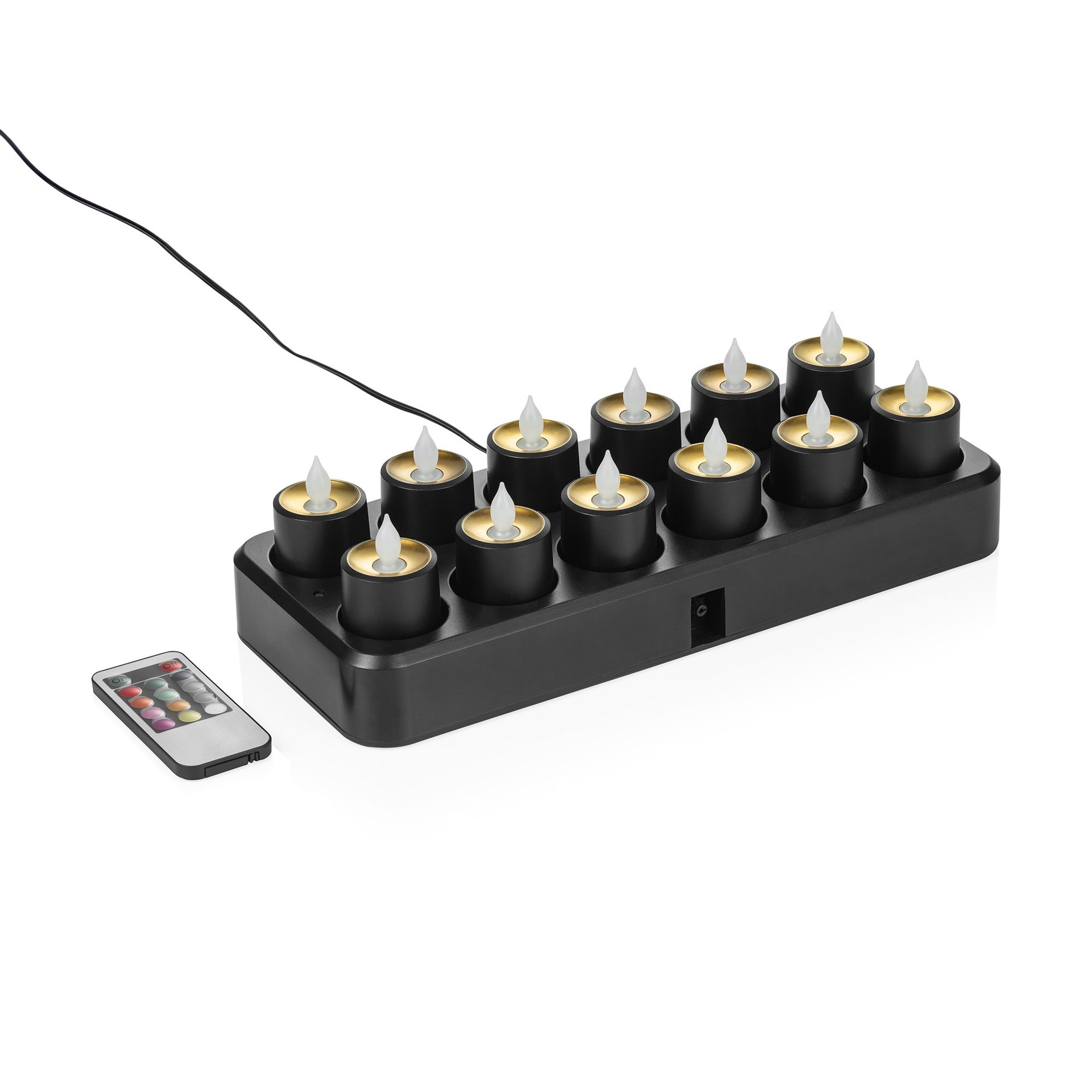 LED Teelichter Multi-Color YUYU, 30 x 14 x 3 cm, wiederaufladbar