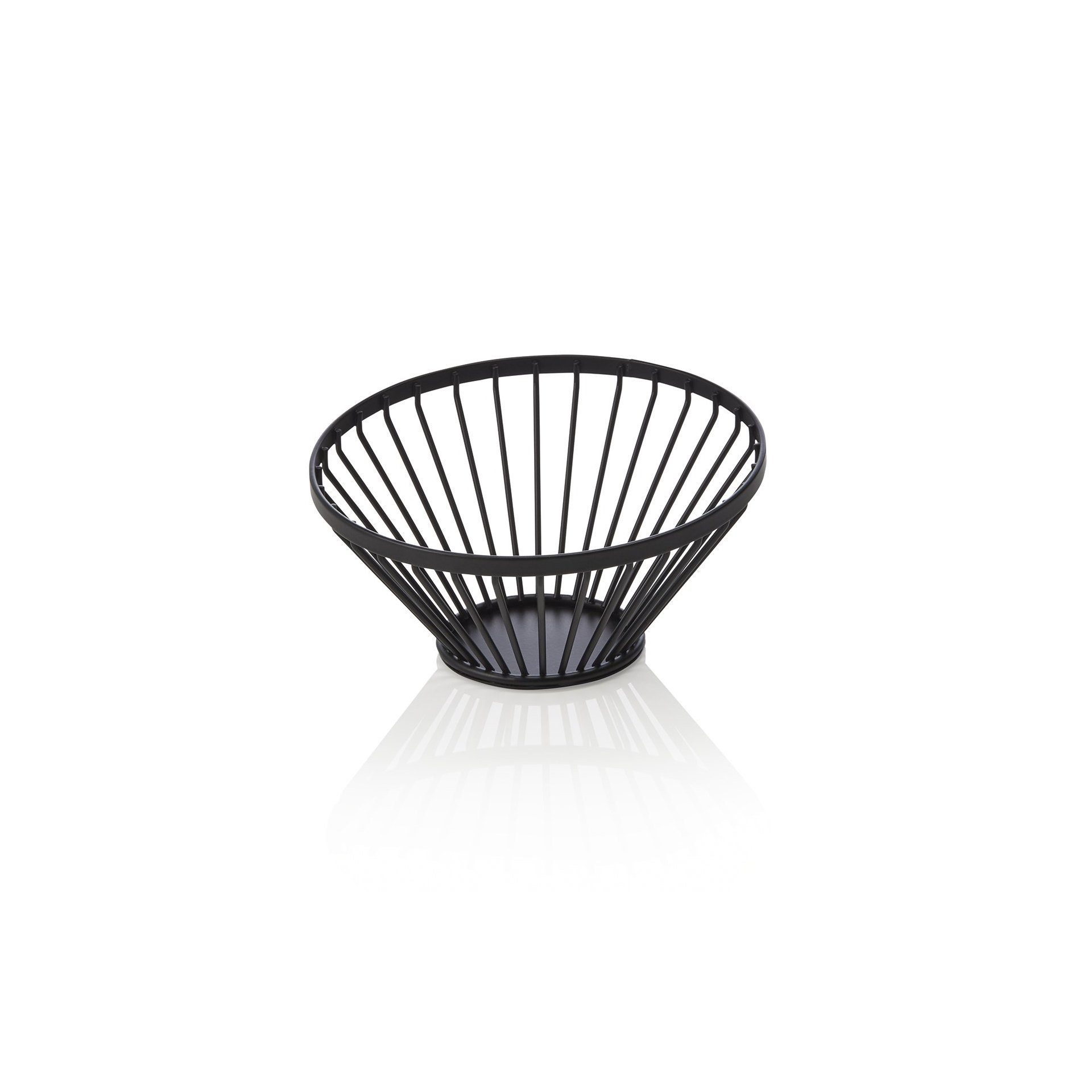 Buffetkorb, Ø 15 cm, Höhe 7,5 cm, schwarz pulverbeschichtet, Metall