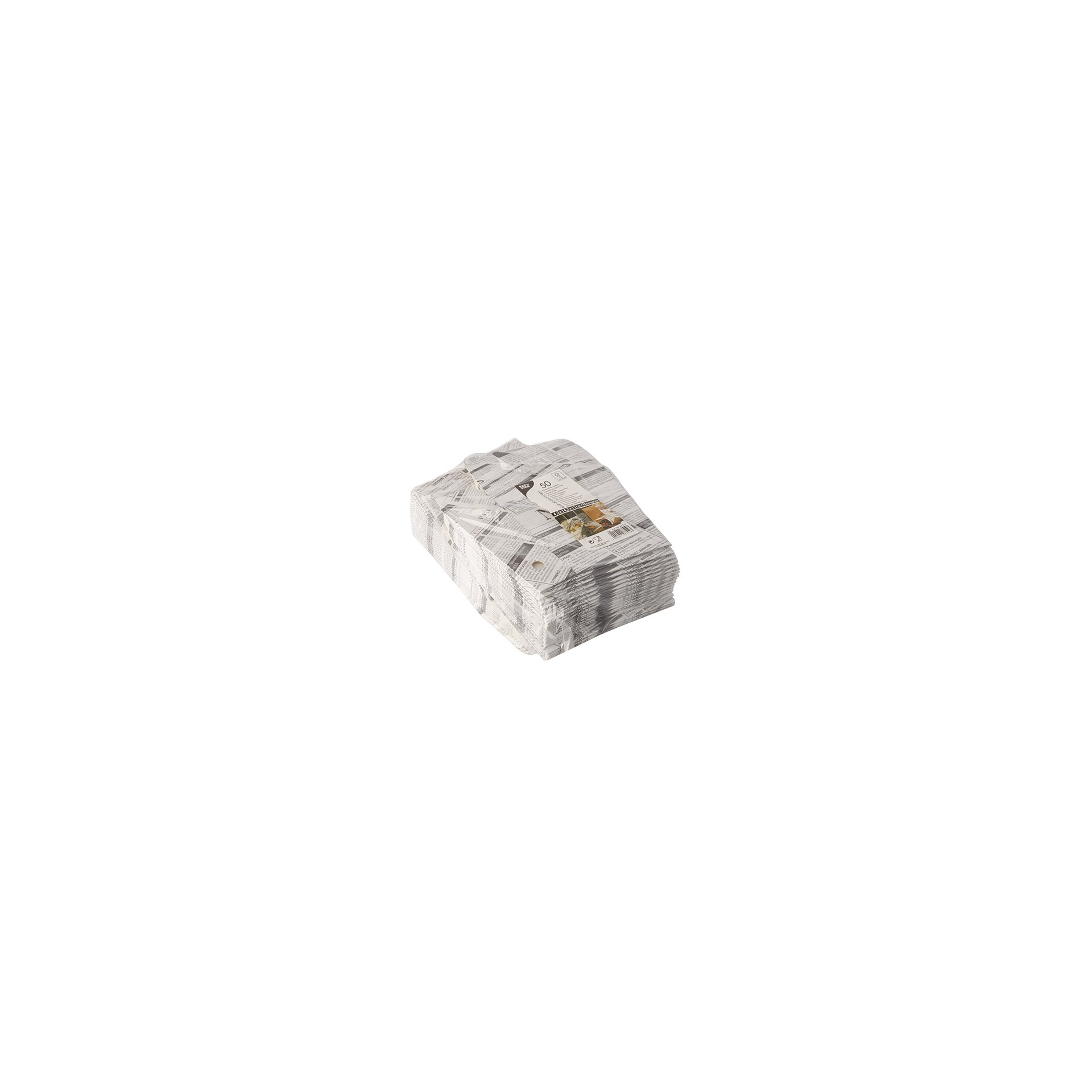 Pommes-Frites-Schütte, Pappe 4,3 cm x 14,5 cm x 11 cm "Newsprint" mit Klappdeckel