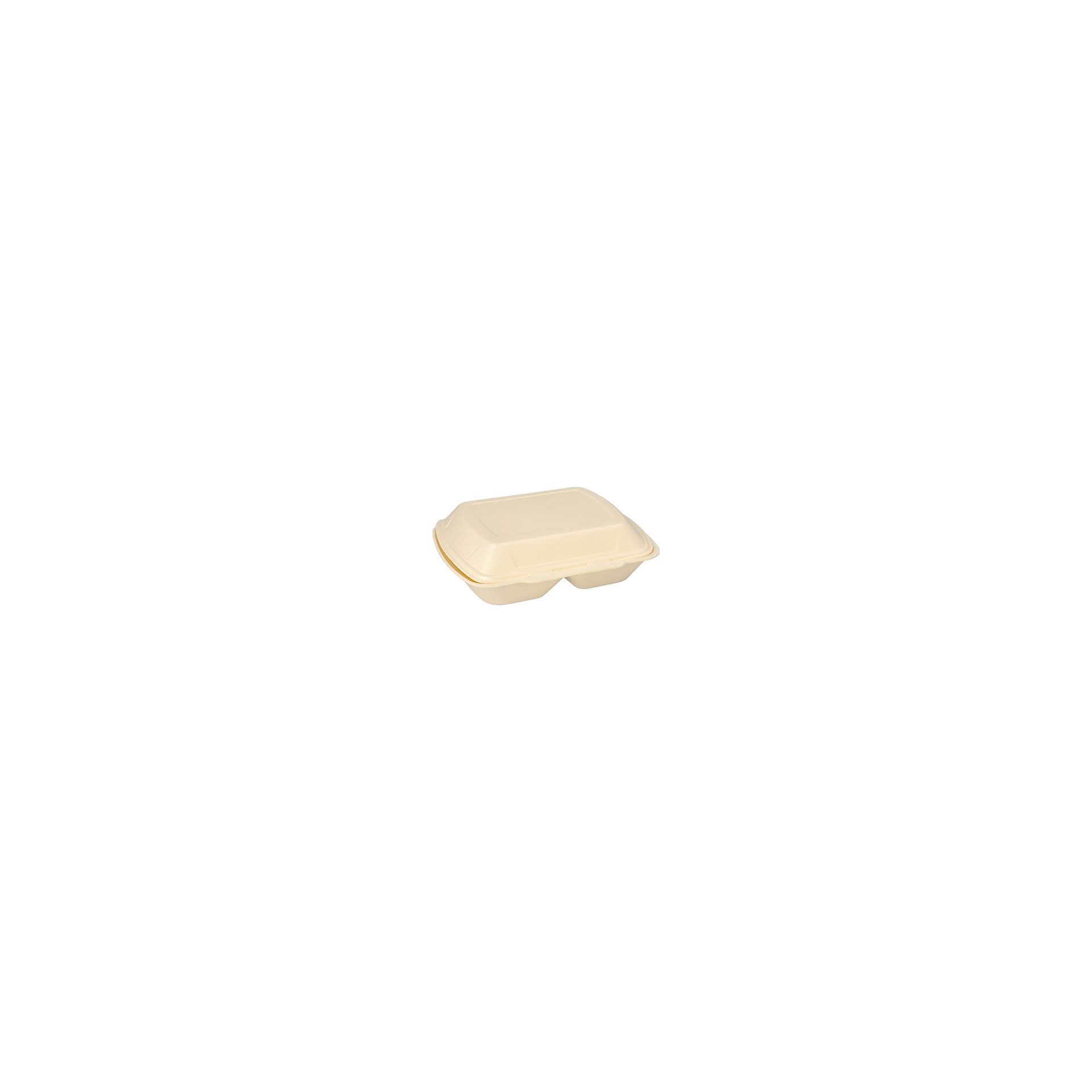 Menüboxen mit Klappdeckel, XPS 2-geteilt 7,5 cm x 24,3 cm x 20,8 cm creme