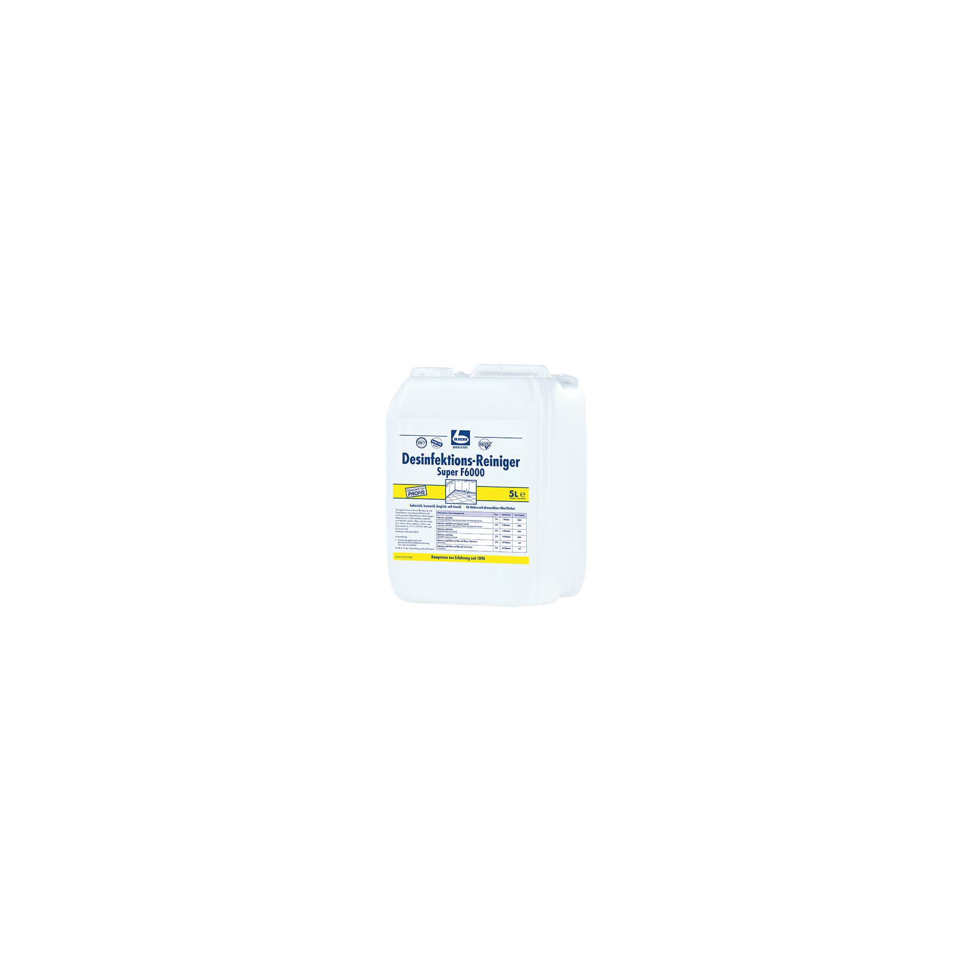 "Dr. Becher" Desinfektions-Reiniger 5 l super F6000 "Dr. Becher" Desinfektions-Reiniger 5 l super F6000