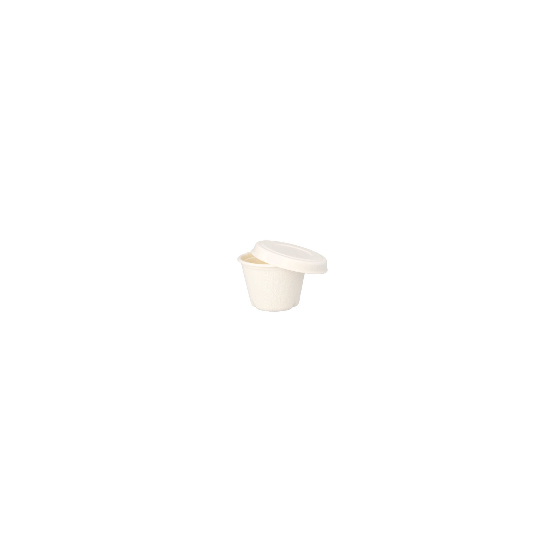 Deckel für Dressingschalen Zuckerrohr "pure" rund Ø 7,5 cm weiss