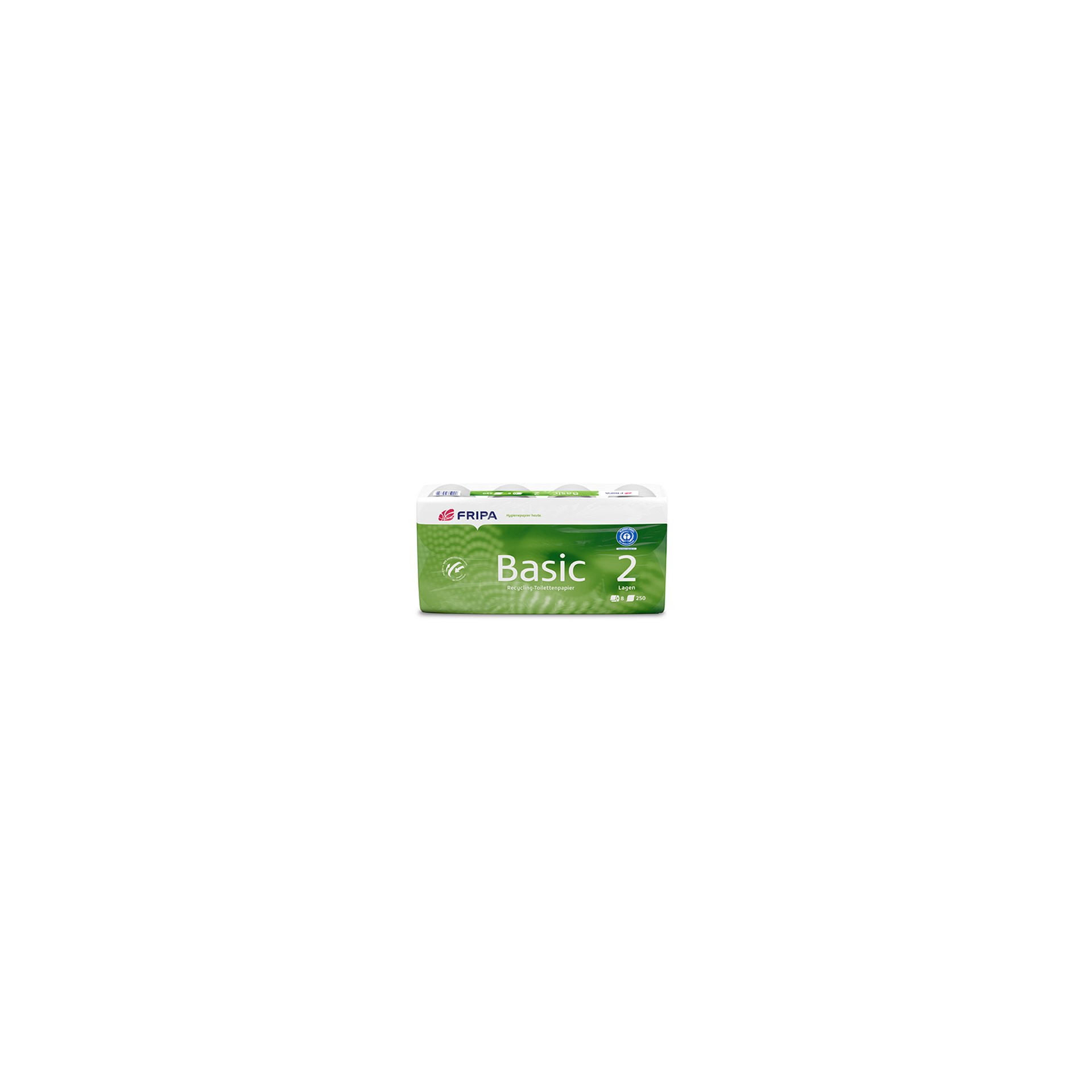Rollen Toilettenpapier, 2-lagiges Tissue Ø 12 cm · 11,5 cm x 9,8 cm weiss "Basic" 400 Blatt