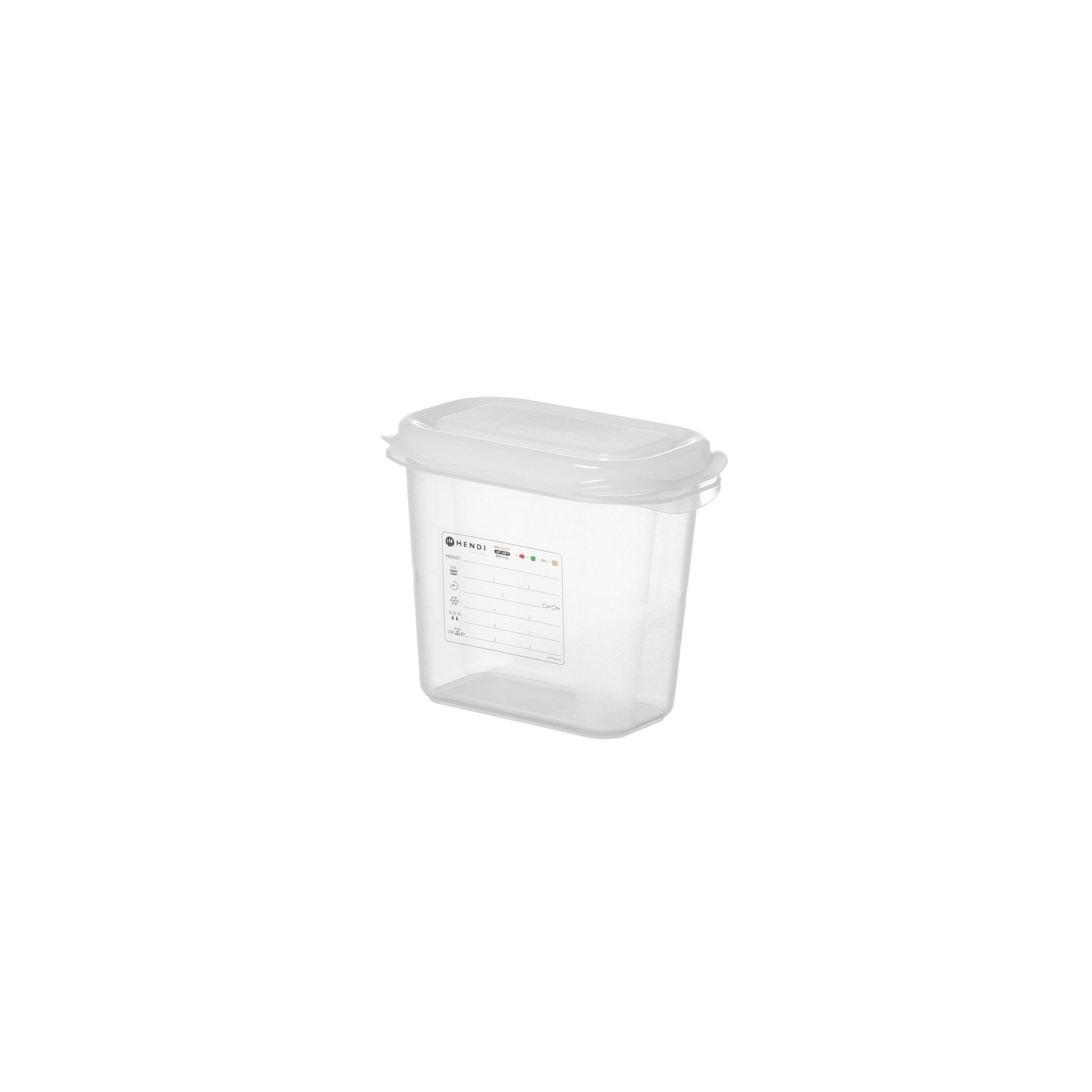 GN 1/9 Behälter, Polypropylen, GN 1/9, 1,5L, Transparent, 176x108x(H)150mm, Rechteckig GN 1/9 Behälter, Polypropylen, GN 1/9, 1,5L, Transparent, 176x108x(H)150mm, Rechteckig