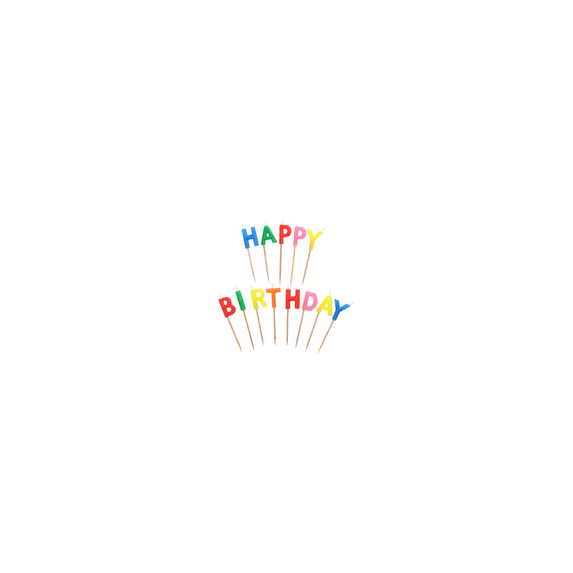 Buchstabenkerzen-Set 8 cm "Happy Birthday" Buchstabenkerzen-Set 8 cm "Happy Birthday"