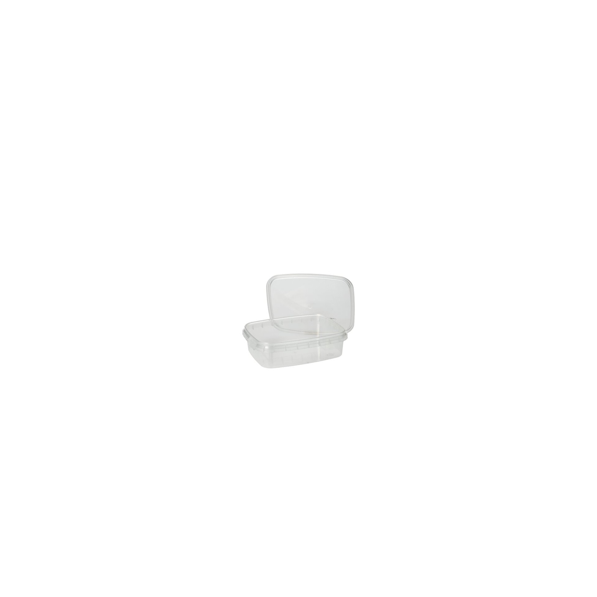 Feinkostbecher, PP eckig 150 ml 2,9 cm x 8,6 cm x 10,9 cm transparent mit Originalitätsverschluss