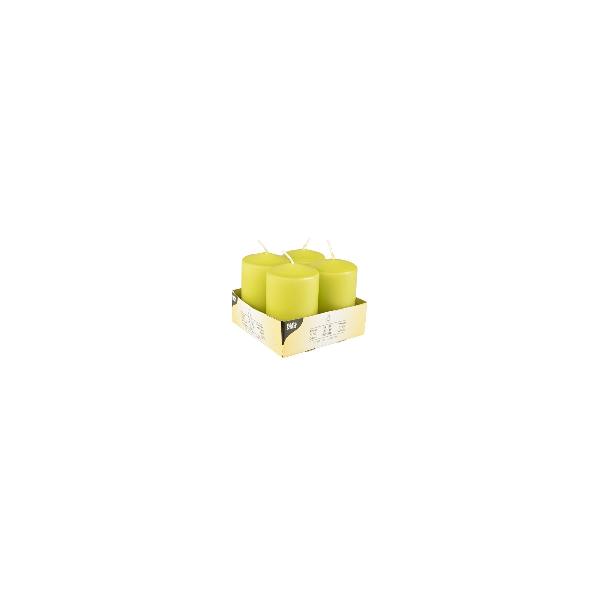 Stumpenkerzen Ø 50 mm · 80 mm kiwi Stumpenkerzen Ø 50 mm · 80 mm kiwi