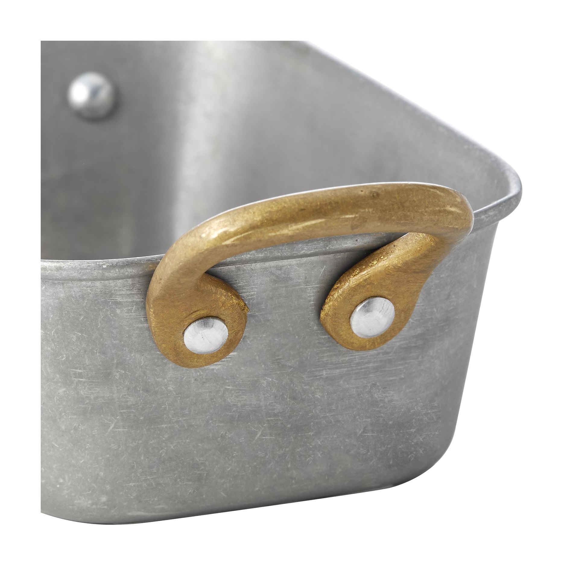 Servierpfanne STEEL & STYLE VINTAGE, mit 2 Messinggriffen, 15 x 9,5 x 4,5 cm, 370 ml, Chromnickelstahl