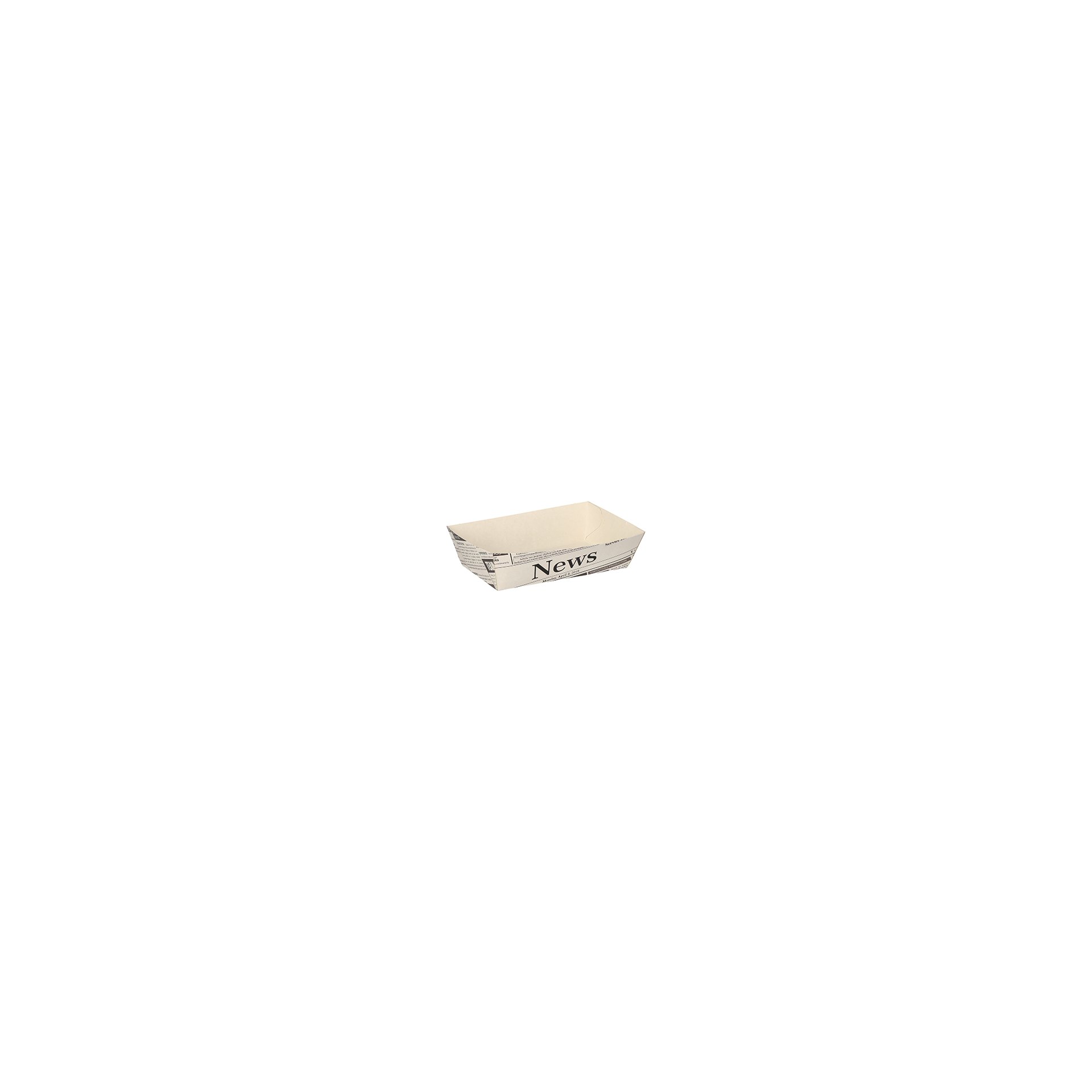 Pommes-Frites-Trays 3,5 cm x 7 cm x 12 cm weiss "Newsprint" Pommes-Frites-Trays 3,5 cm x 7 cm x 12 cm weiss "Newsprint"