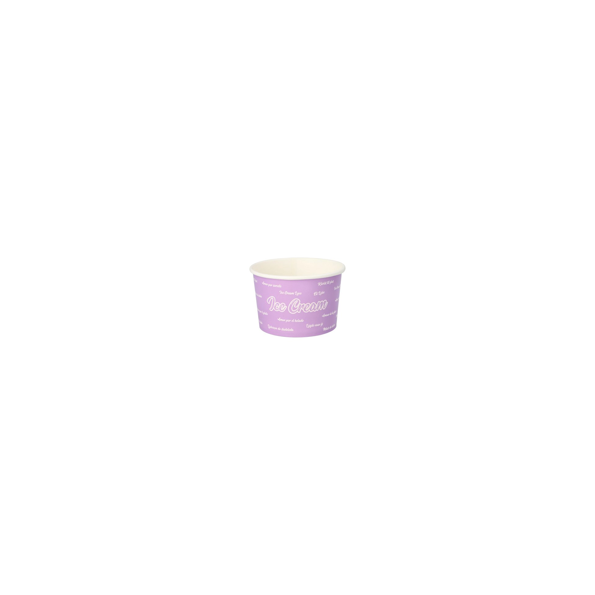 Eisbecher, Pappe rund 500 ml Ø 11,2 cm · 7,8 cm lila "Icelove"