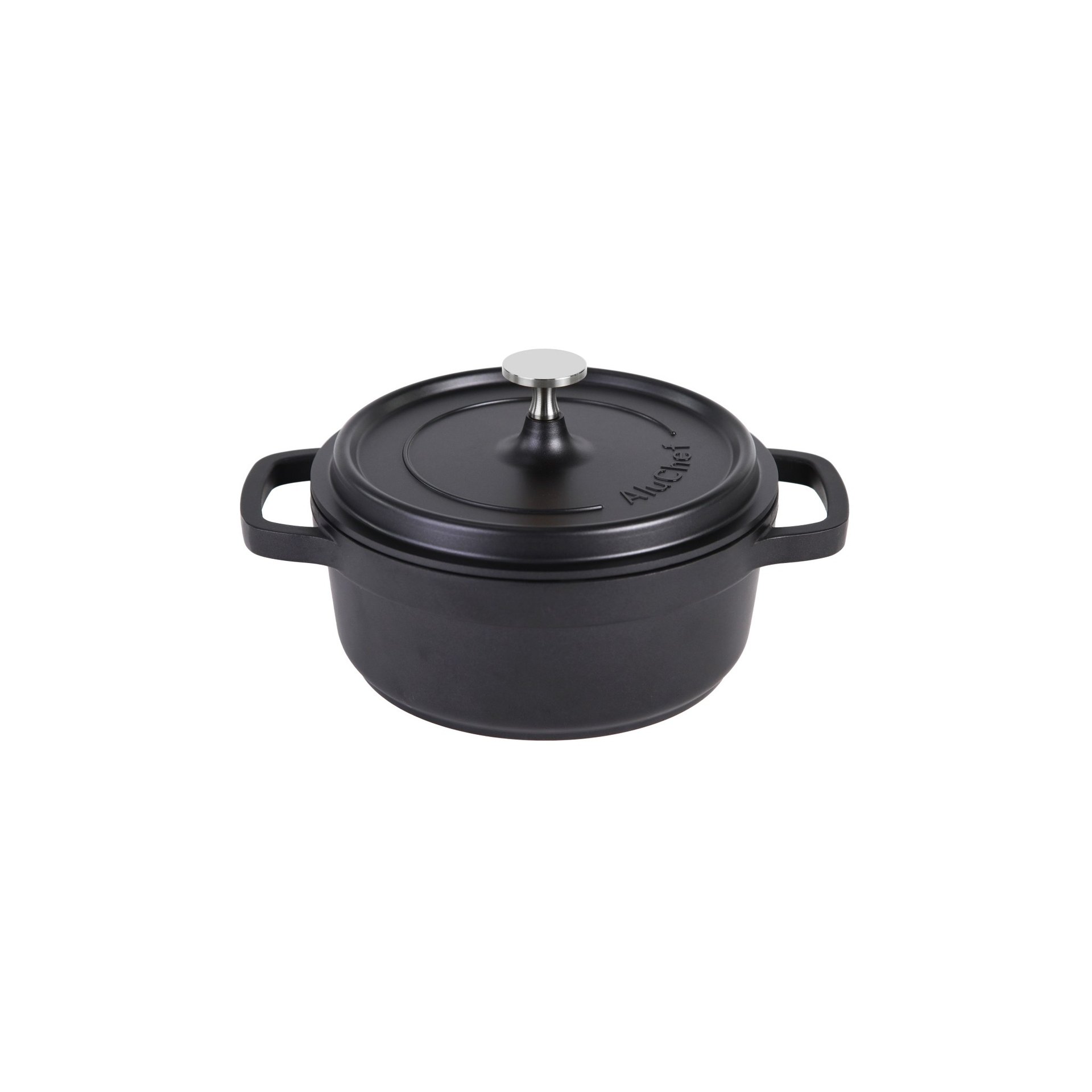 AluChef® Cocotte, rund 20 cm / schwarz