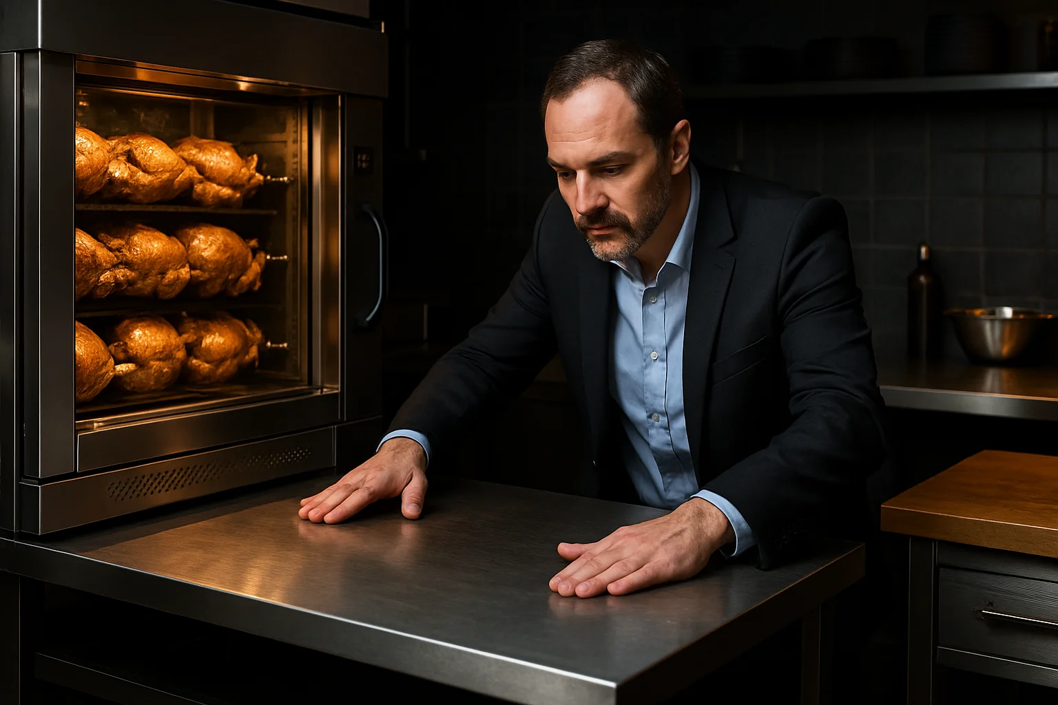 Hähnchengrill mit Blick auf Ladefläche und Arbeitsbereich zur Einschätzung der Kapazität