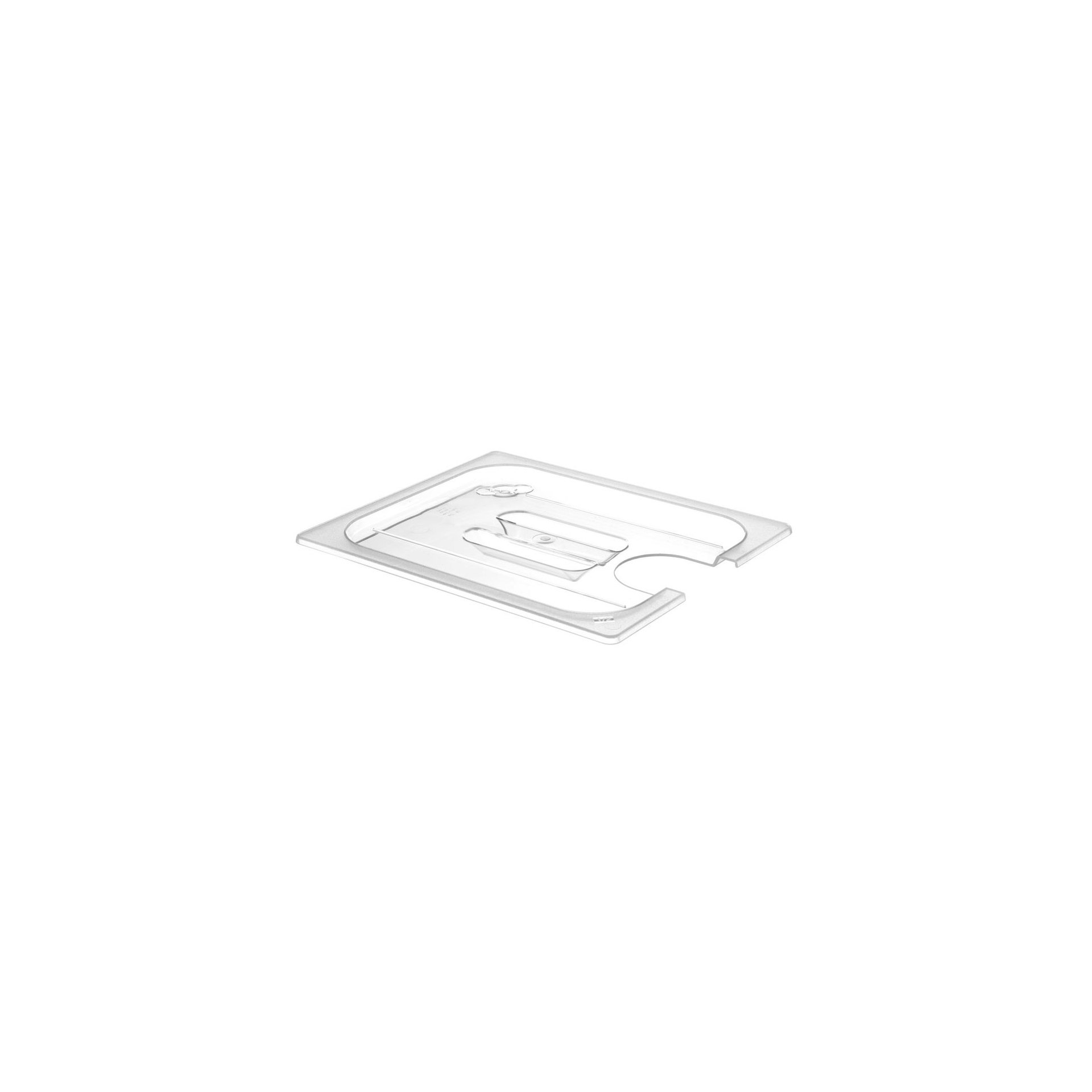Gastronorm-Deckel mit Sous-Vide-Stab-Aussparung, GN 1/2, Transparent, 265x325mm Gastronorm-Deckel mit Sous-Vide-Stab-Aussparung, GN 1/2, Transparent, 265x325mm