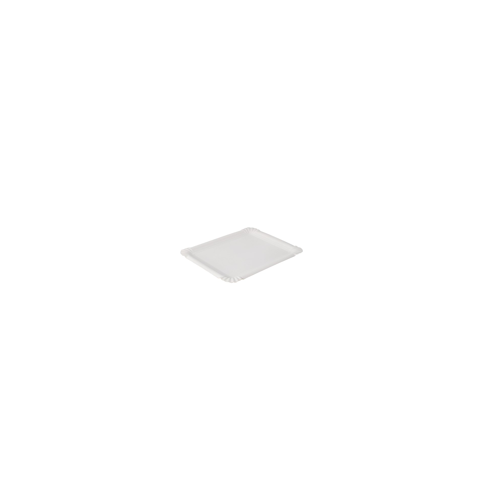 Teller, Pappe "pure" eckig 16,5 cm x 20 cm weiss