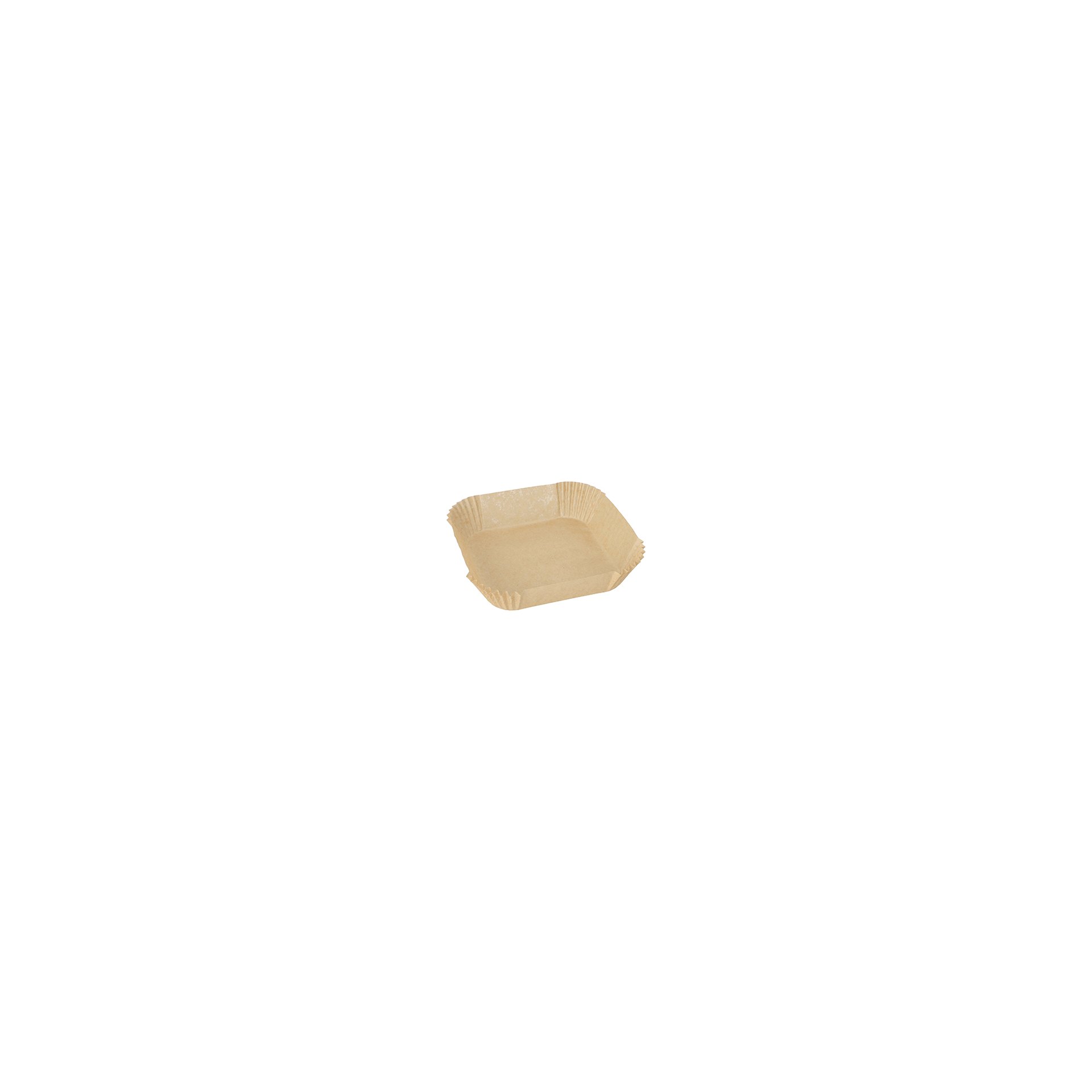 Backpapiere 16 cm x 16 cm x 4,5 cm braun für Heißluftfritteusen