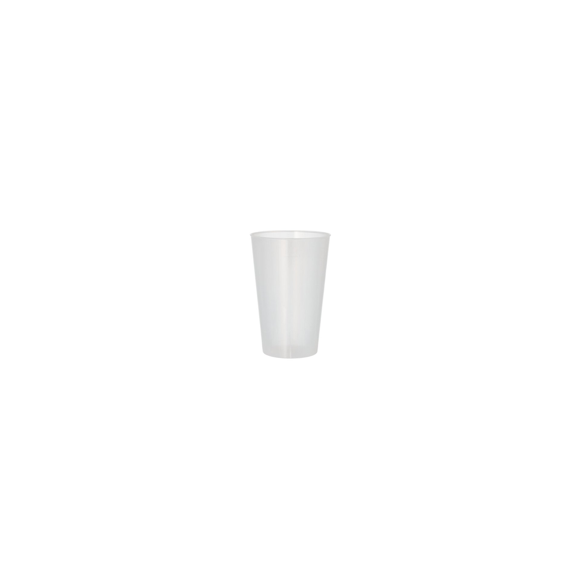 Mehrweg-Trinkbecher PP 0,4 l Ø 8,6 cm · 12,9 cm transluzent extra stabil Mehrweg-Trinkbecher PP 0,4 l Ø 8,6 cm · 12,9 cm transluzent extra stabil