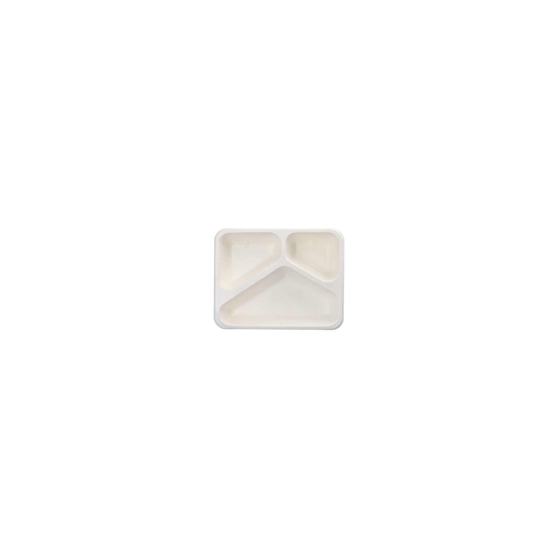 Siegelschalen Zuckerrohr, PLA beschichtet 3-geteilt 1000 ml 4,9 cm x 22,7 cm x 17,8 cm