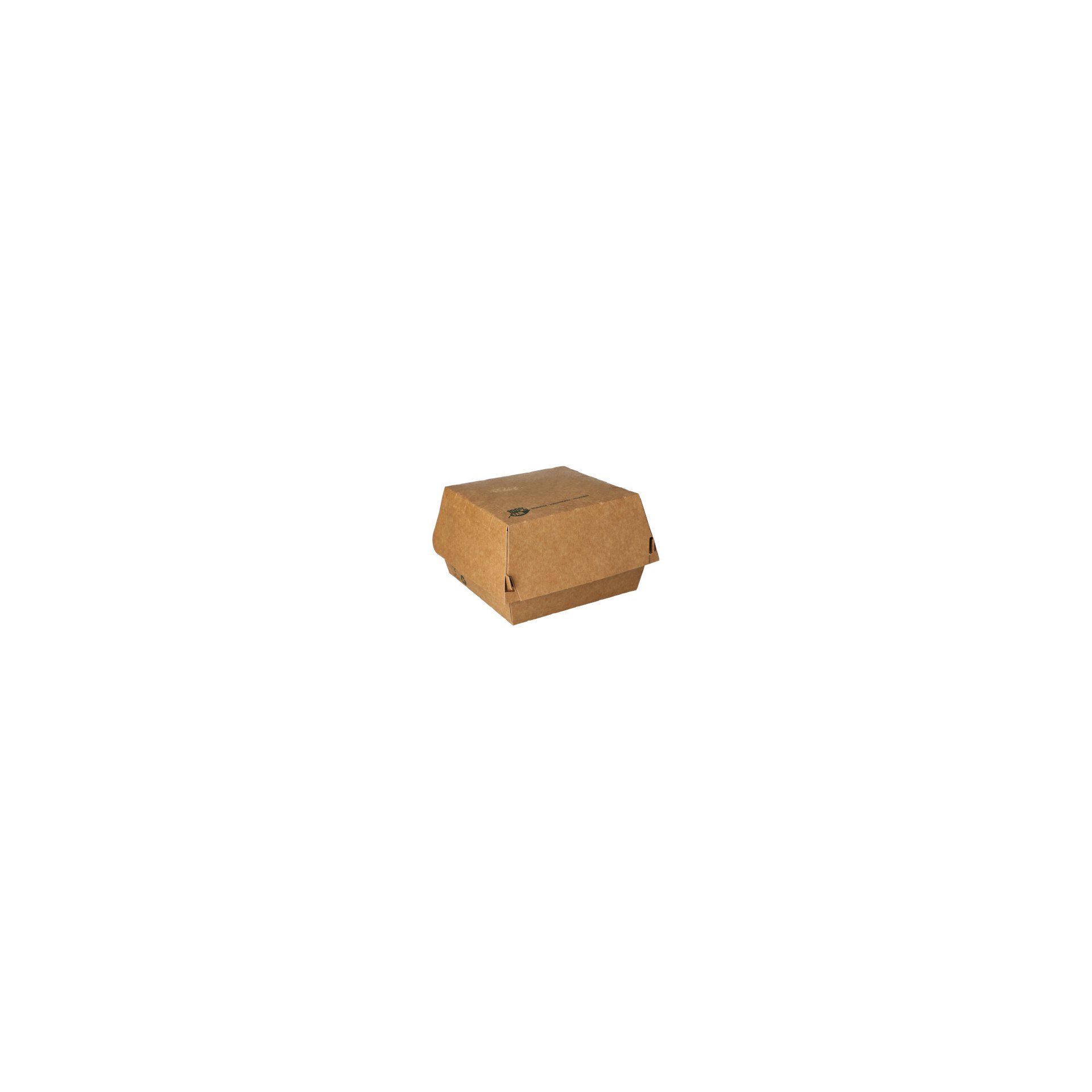 Burgerboxen, Pappe 7,8 cm x 11,5 cm x 11 cm braun "100% Fair" groß Burgerboxen, Pappe 7,8 cm x 11,5 cm x 11 cm braun "100% Fair" groß
