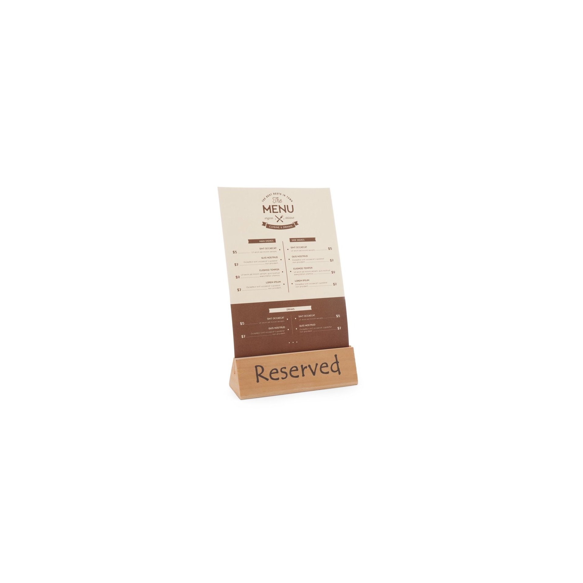 Tischschild Reserviert, reserved, 152x44x(H)44mm Tischschild Reserviert, reserved, 152x44x(H)44mm