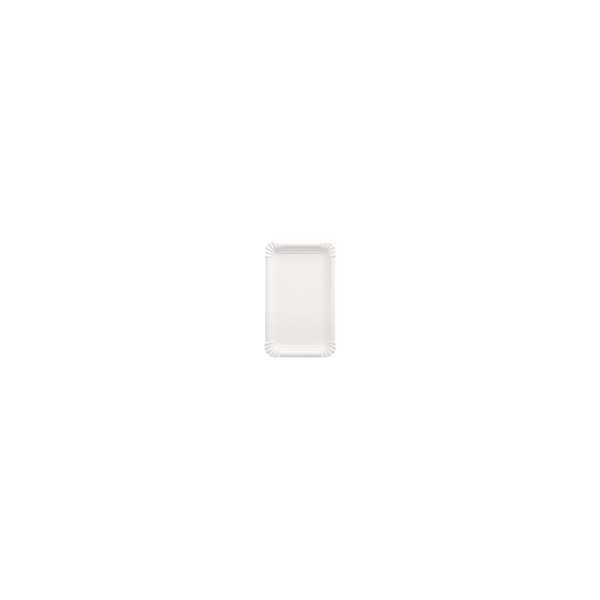 Teller, Pappe "pure" eckig 11 cm x 17,5 cm weiss