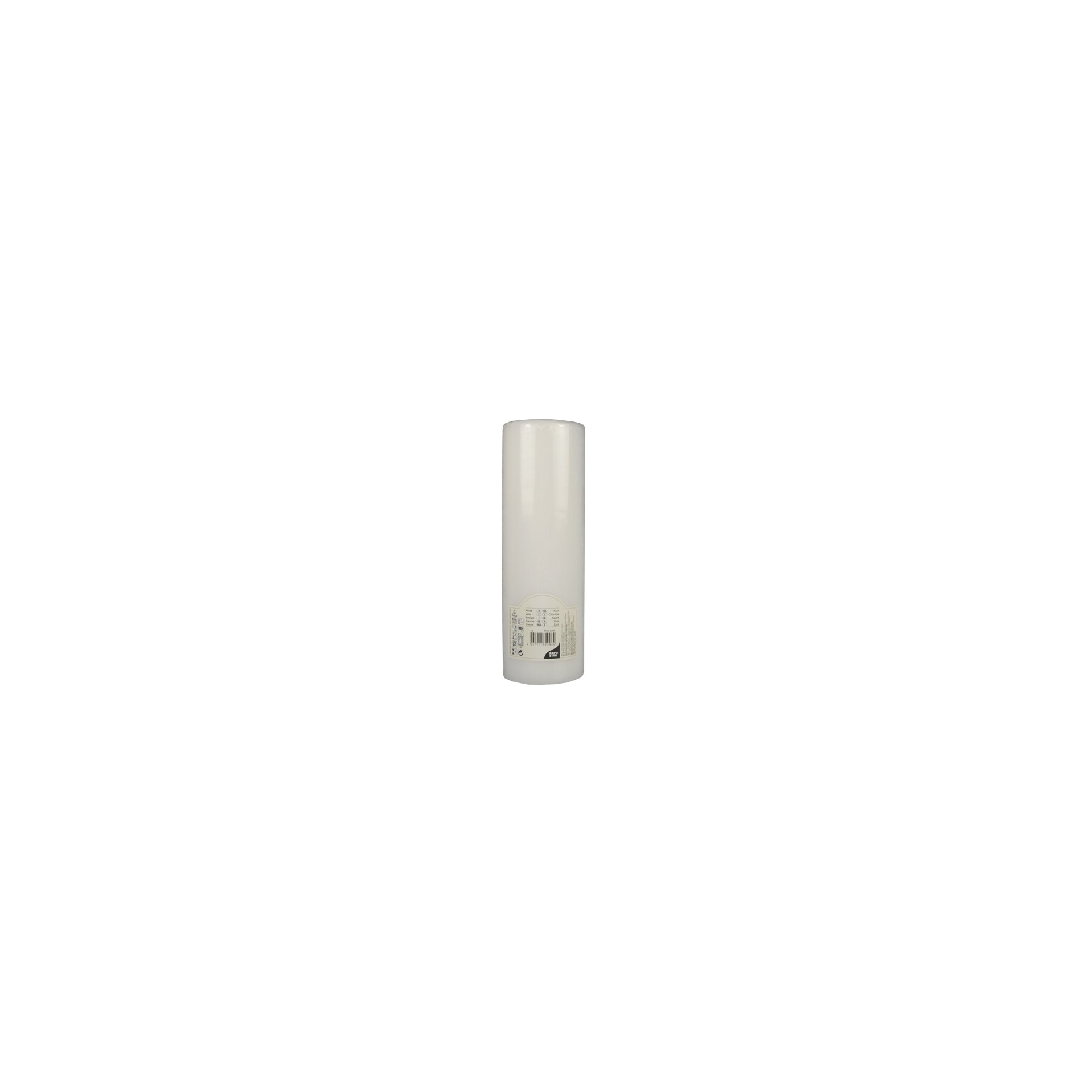 Stumpenkerze Ø 80 mm · 250 mm weiss mit Flachkopf