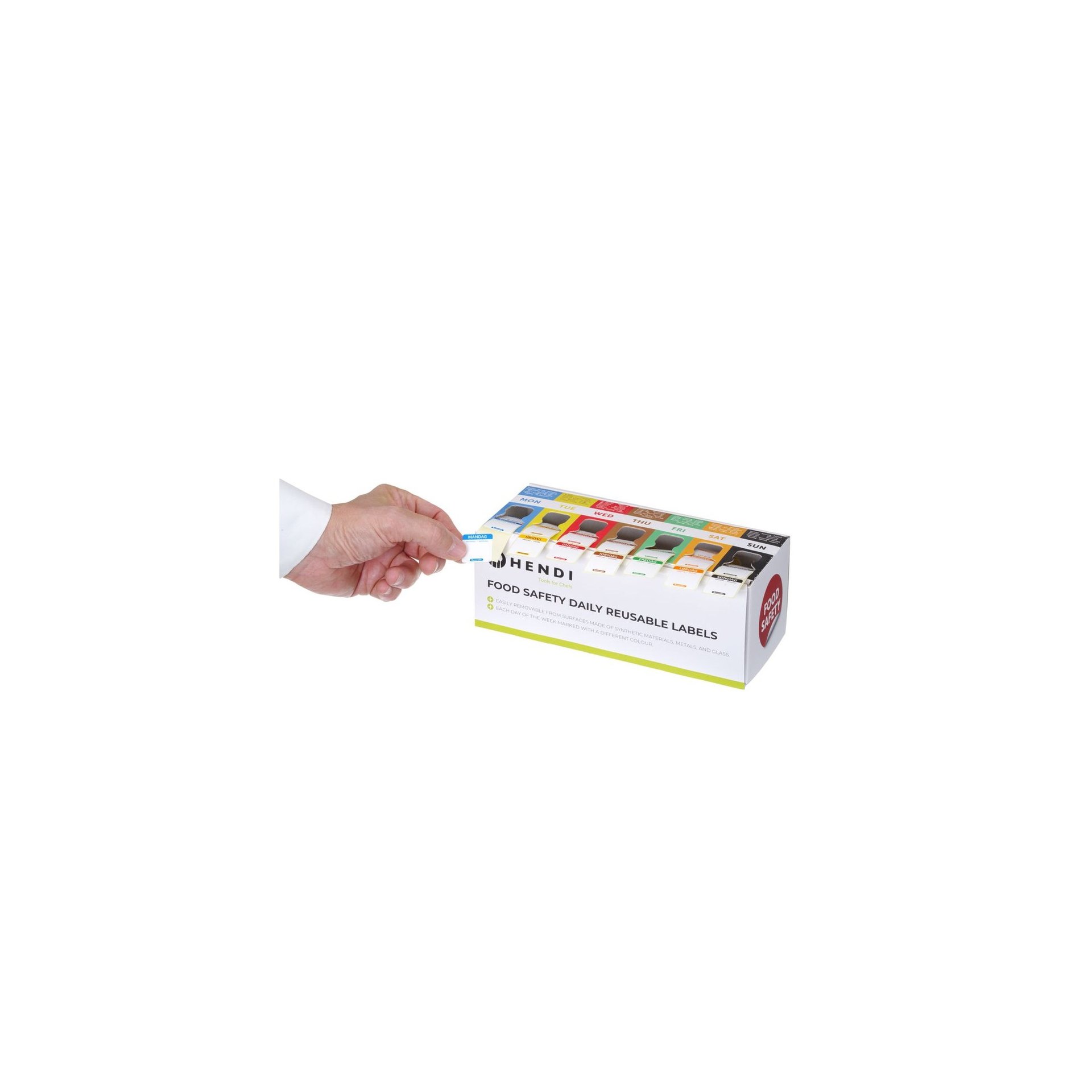 Set mit Lebensmittelsicherheitsaufklebern, vielseitig verwendbar, leicht ablösbar, mit Spender, 240x80x(H)100mm