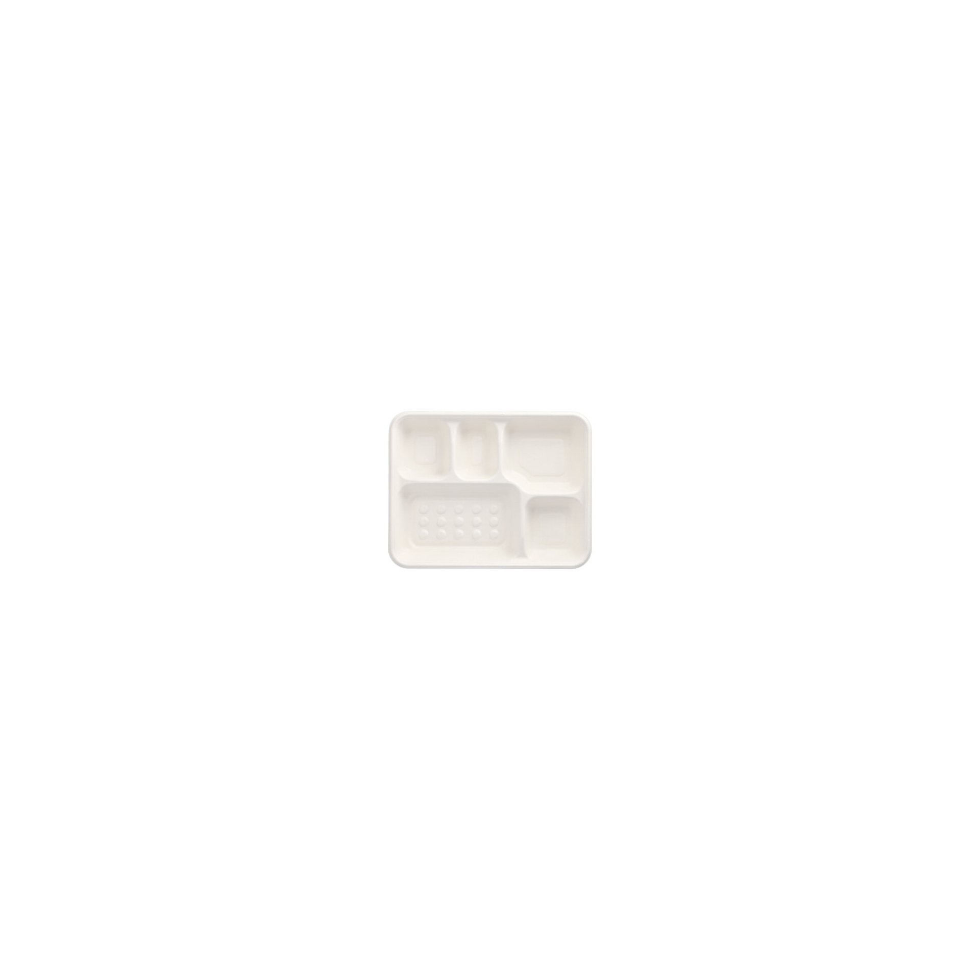 Menü-Trays, Zuckerrohr "pure" 5-geteilt 3,7 cm x 22 cm x 28,2 cm weiss Menü-Trays, Zuckerrohr "pure" 5-geteilt 3,7 cm x 22 cm x 28,2 cm weiss