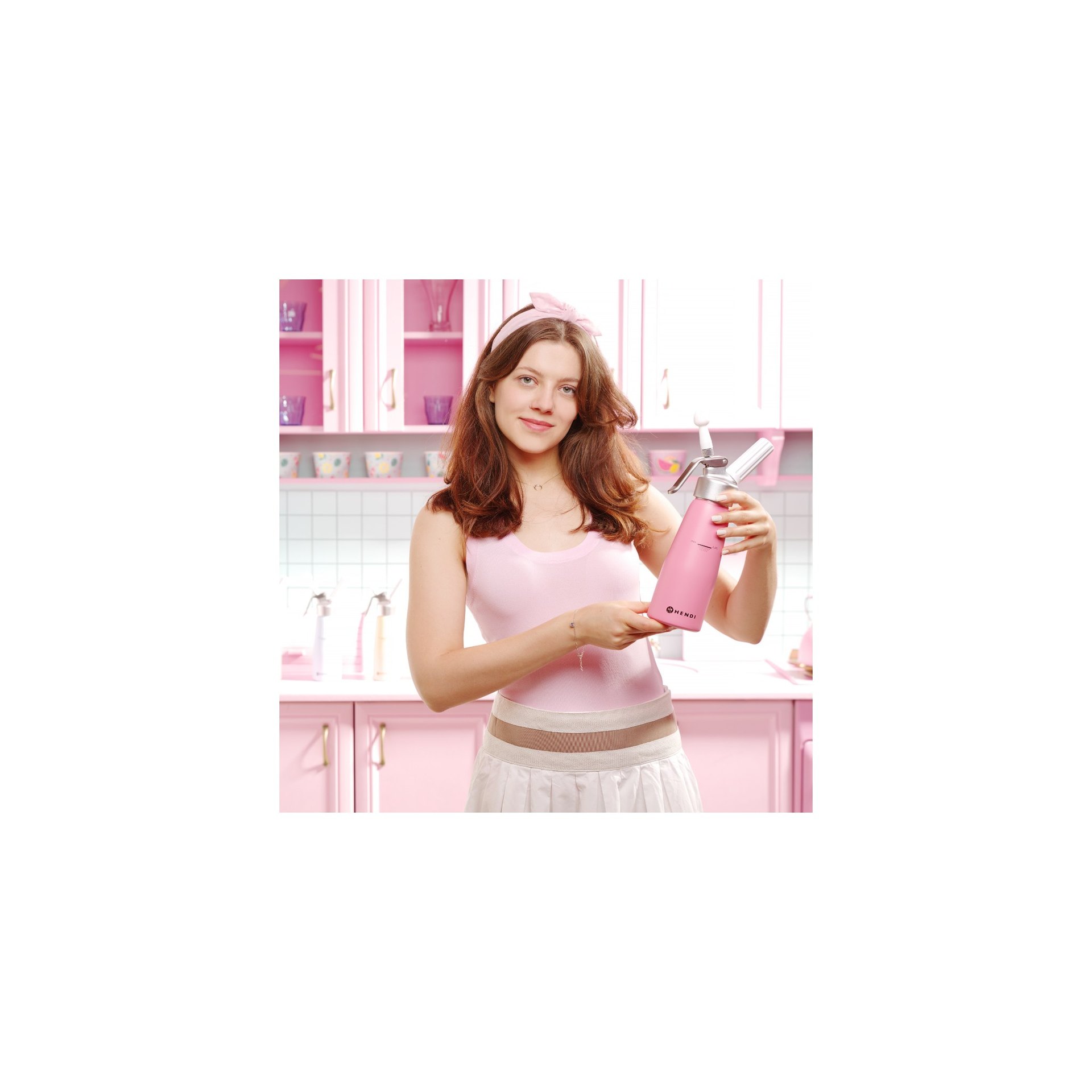 Sahnespender, 0,5L, Pastellrosa, ⌀80x(H)260mm