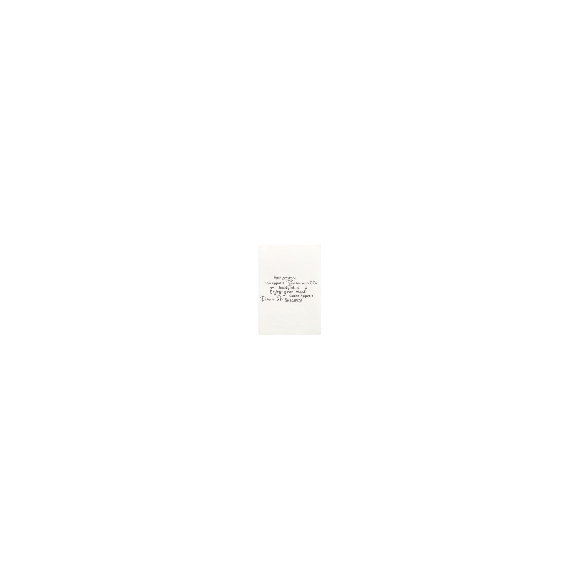 Snackservietten "DAILY Collection" 1/4-Falz 24 cm x 16,5 cm weiss "Enjoy your Meal"