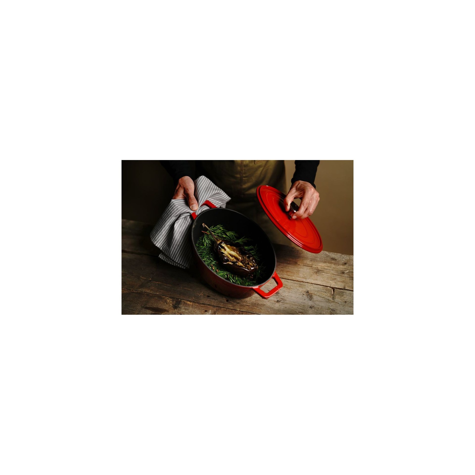 Emaillierter Gusseisentopf, 4,4L, Rot, 365x290x(H)115mm