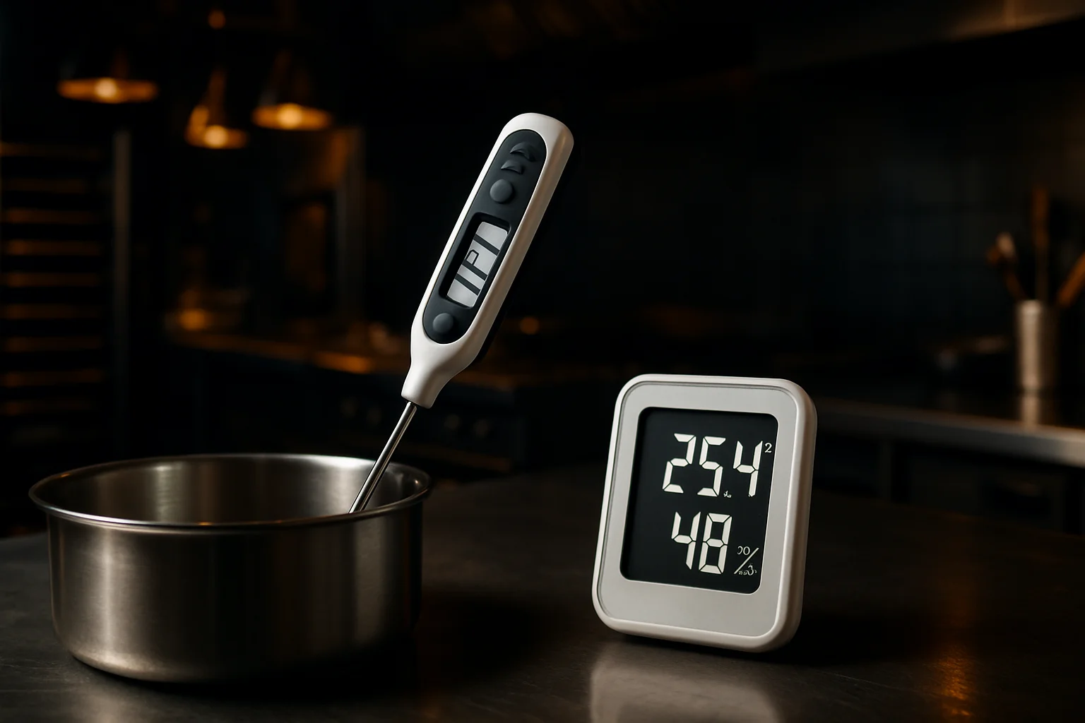 Thermometer und Sonden in einer professionellen Großküche