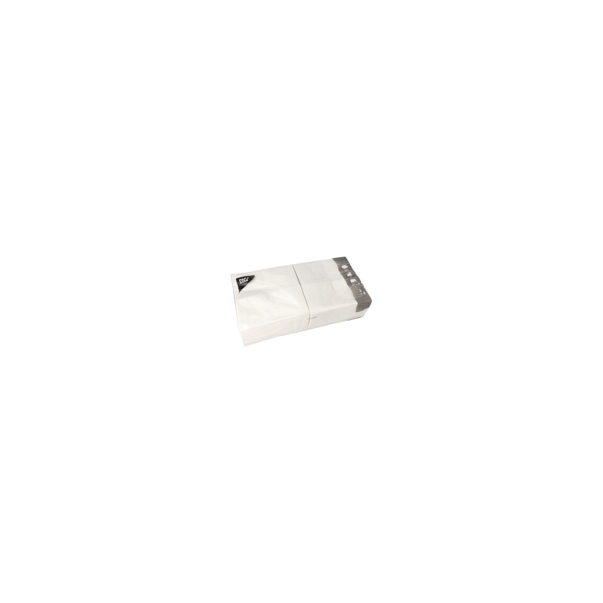 Servietten, 2-lagig 1/8-Falz 40 cm x 40 cm weiss Servietten, 2-lagig 1/8-Falz 40 cm x 40 cm weiss