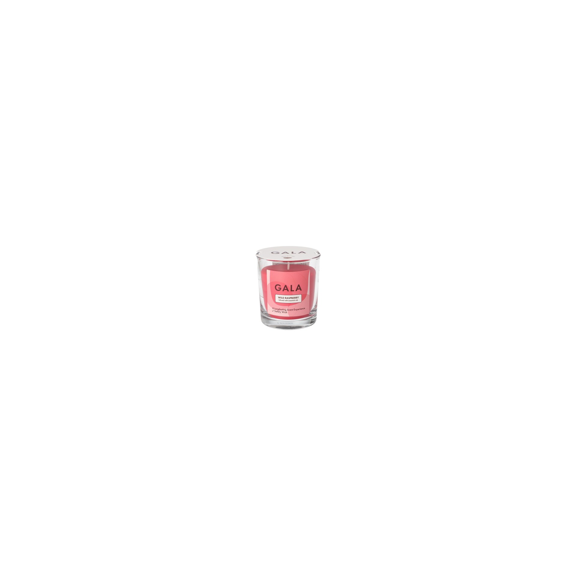 "GALA" Duftkerze im Glas Ø 70 mm · 77 mm weinrot - Wild Raspberry "Mini Nutella"