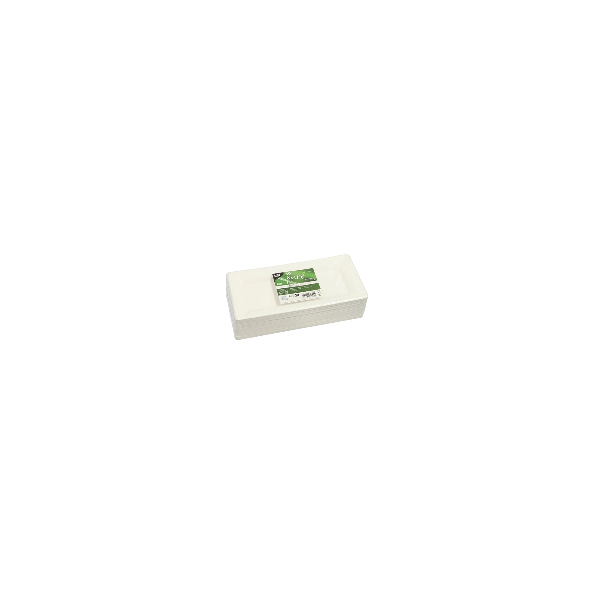papstar-89746-teller-zuckerrohr-pure-eckig-13cmx26cm-weiss-2 Teller, Zuckerrohr "pure" eckig 13 cm x 26 cm weiss