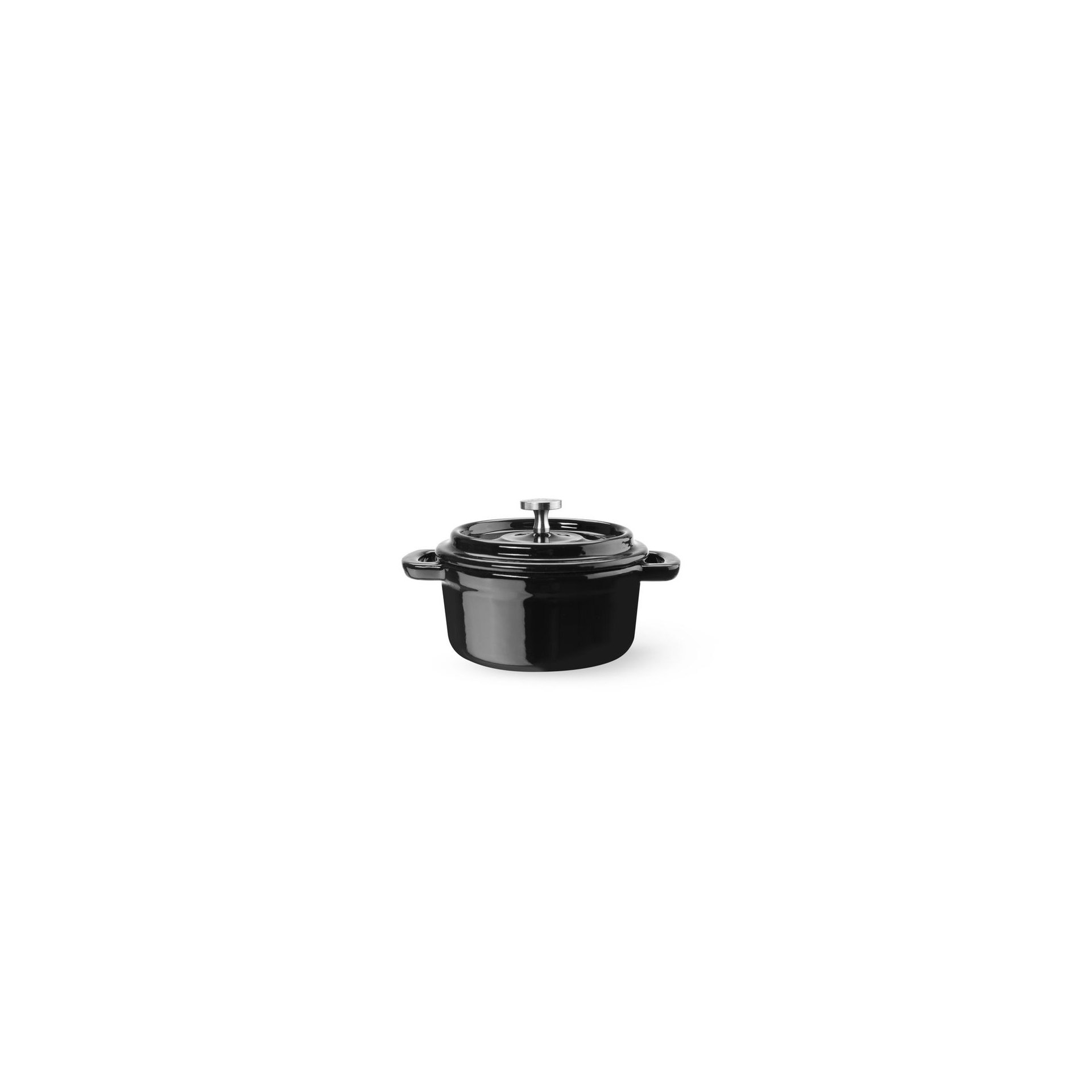 Emaillierter Gusseisentopf, 0,27L, Schwarz, 130x100x(H)48mm Emaillierter Gusseisentopf, 0,27L, Schwarz, 130x100x(H)48mm