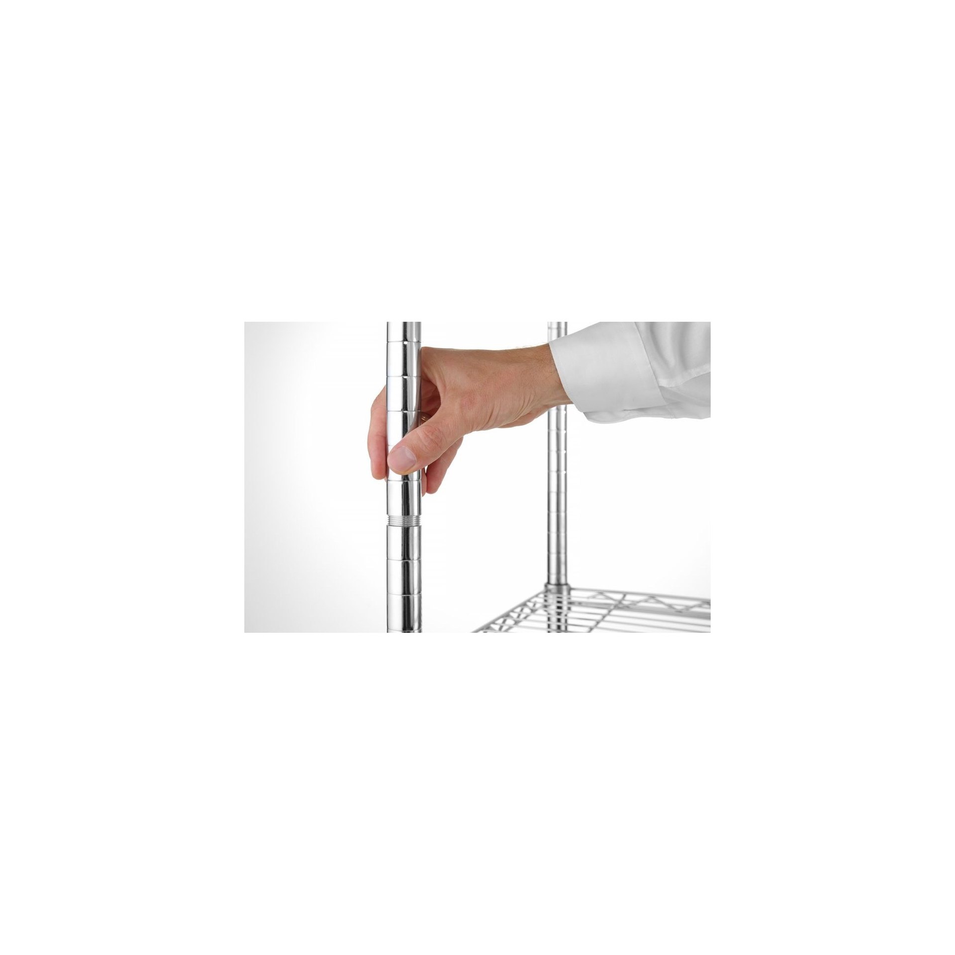 Lagerregal mit 5 Fächern, Chrom, 910x455x(H)1830mm Lagerregal mit 5 Fächern, Chrom, 910x455x(H)1830mm