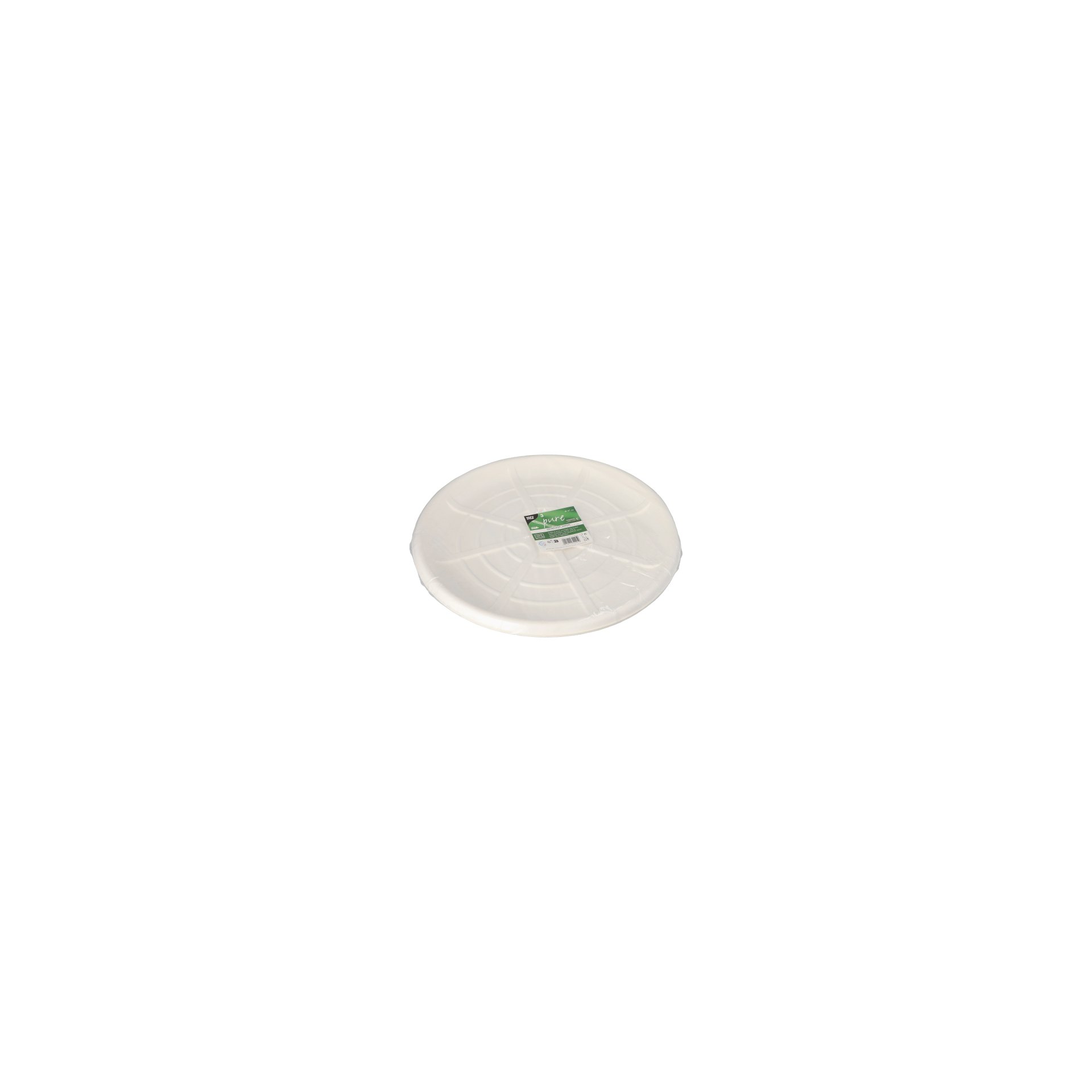Servierplatten, Zuckerrohr "pure" rund Ø 47 cm weiss für Meeresfrüchte Servierplatten, Zuckerrohr "pure" rund Ø 47 cm weiss für Meeresfrüchte