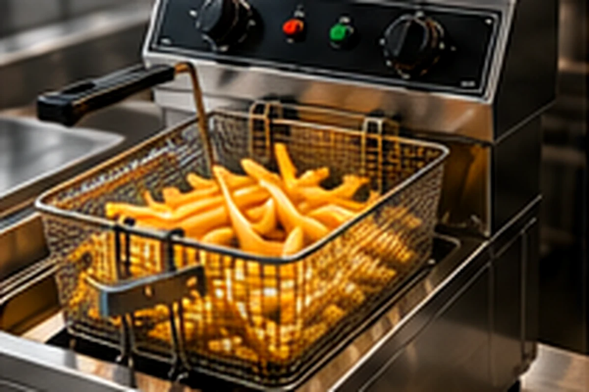 Imbissbedarf mit Fritteusen und warmer Ausgabe