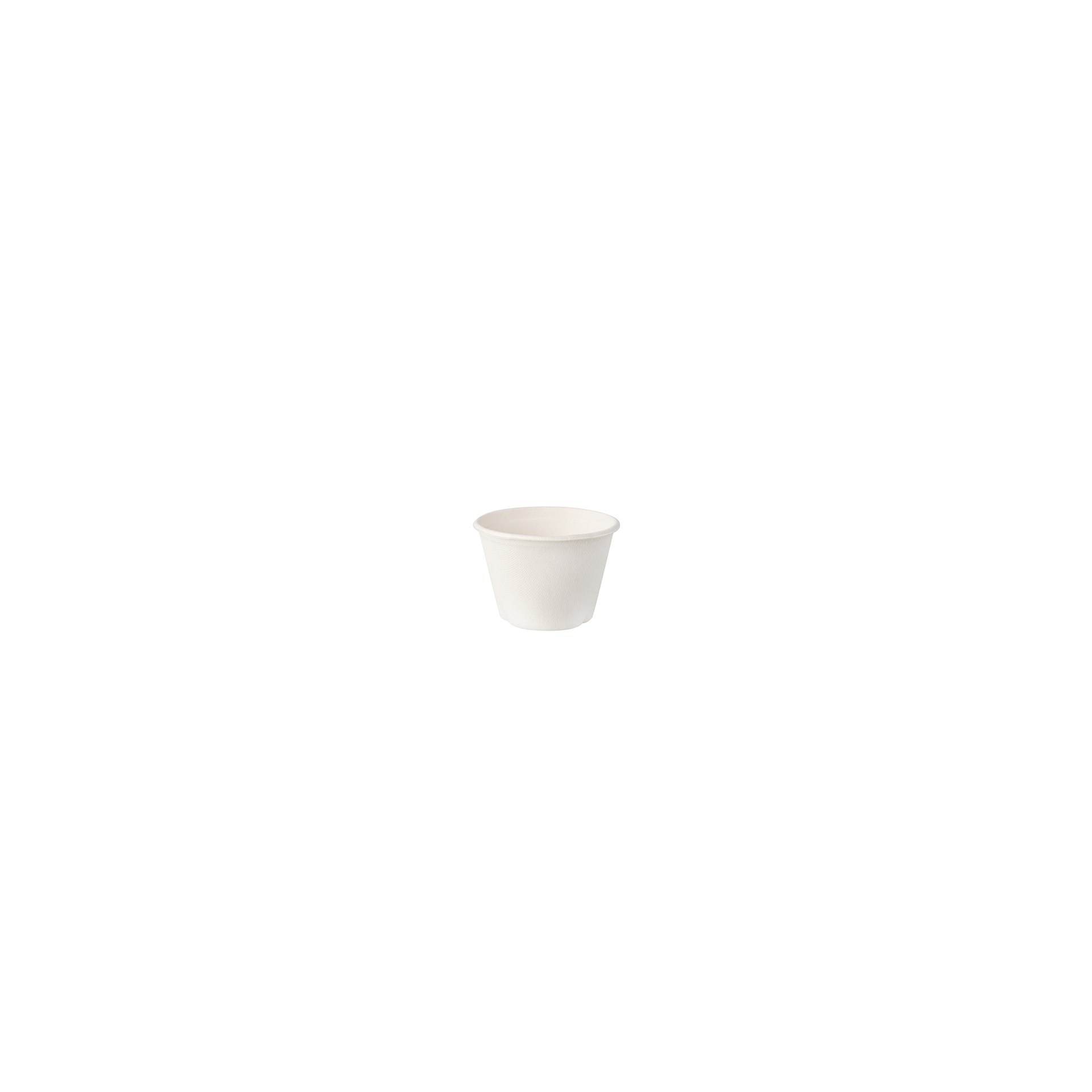 Schalen, Zuckerrohr "pure" 100 ml Ø 7,5 cm · 5,3 cm weiss Schalen, Zuckerrohr "pure" 100 ml Ø 7,5 cm · 5,3 cm weiss