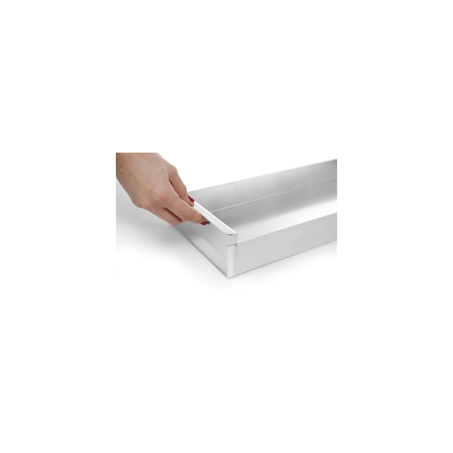 Backblech mit abnehmbarer Seitenwand, 580x200x(H)50mm Backblech mit abnehmbarer Seitenwand, 580x200x(H)50mm