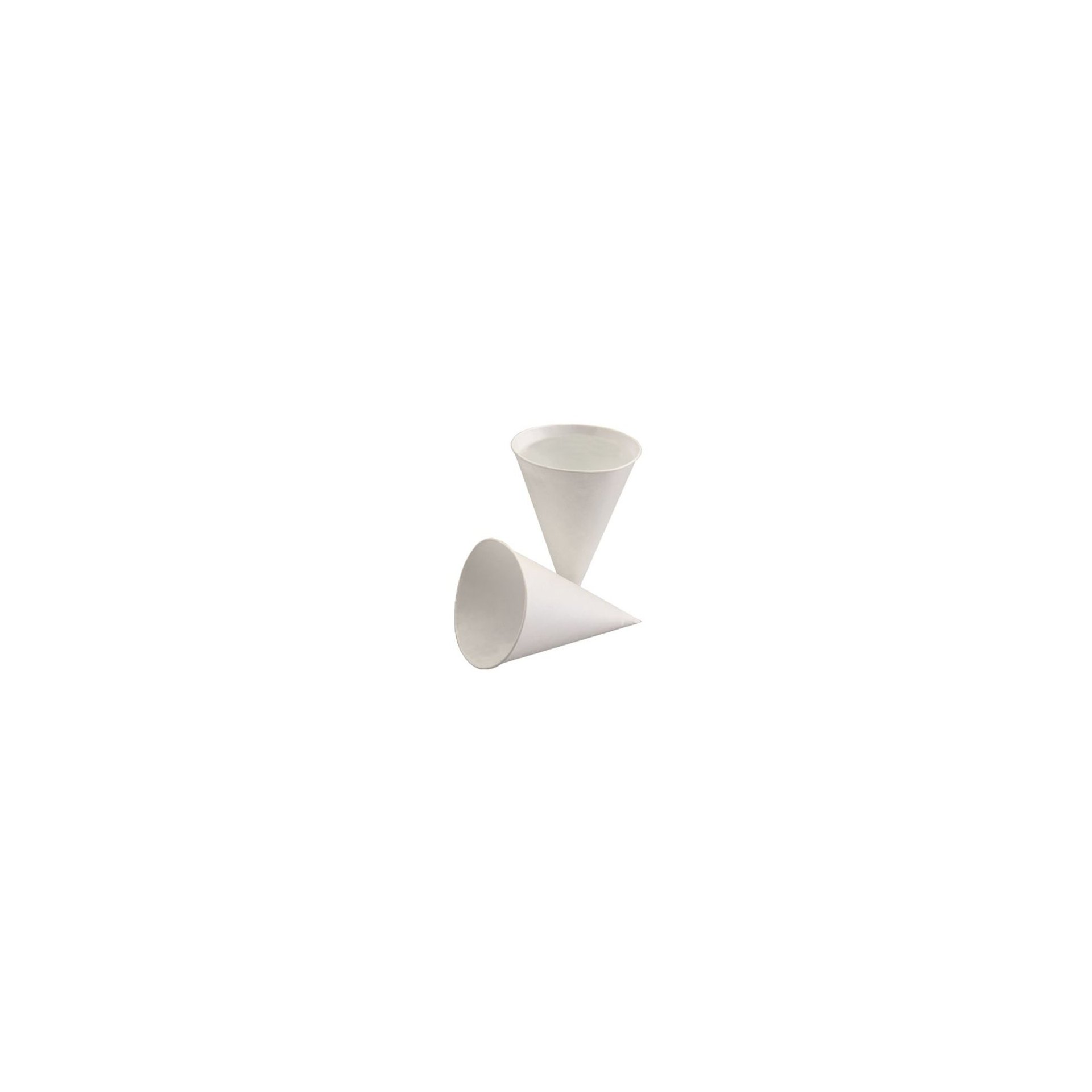Spitzbecher, Zuckerrohrpapier 120 ml Ø 7,5 cm · 10,5 cm weiss mit Palmwachsbeschichtung