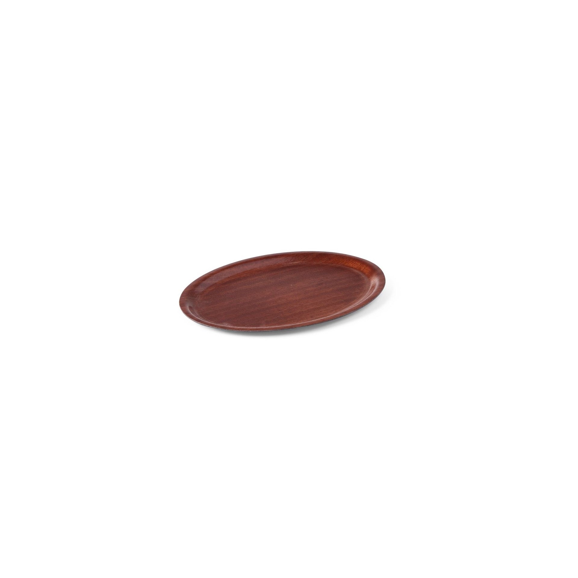 Serviertablett in Holzoptik, oval, AmerBox, Mahagoni, 230x160mm