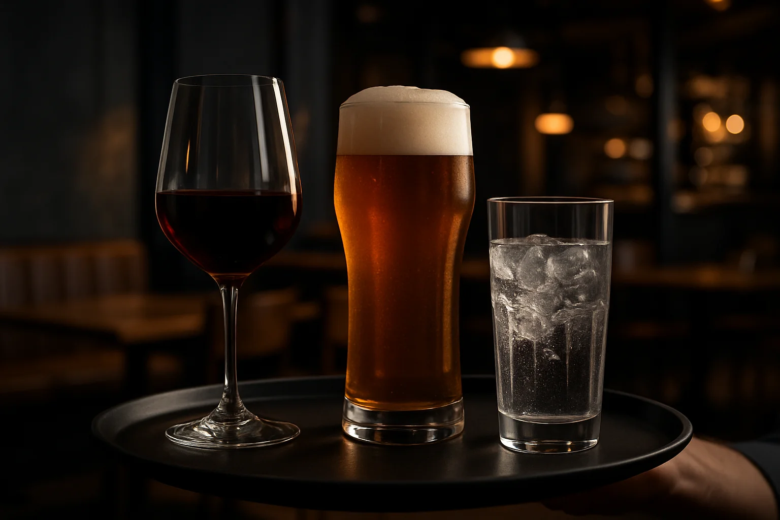Auswahl verschiedener Glasformen für Wein, Bier und Longdrinks